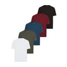 Man's World Rundhalsshirt (5er-Pack) Kurzarm, Regular Fit, unifarben, Rundhals, aus Baumwolle