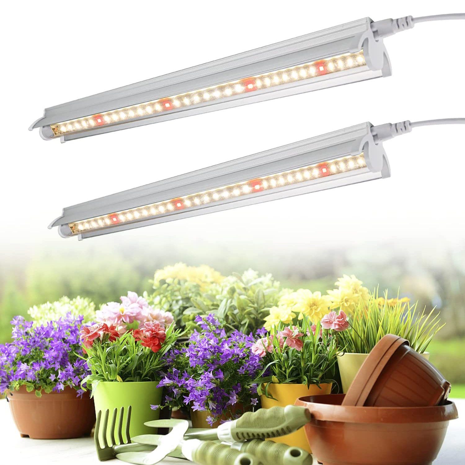 Rosnek Pflanzenlampe 2/4Stück*10W, 5000k Vollspektrum, anschließbar, günstig online kaufen