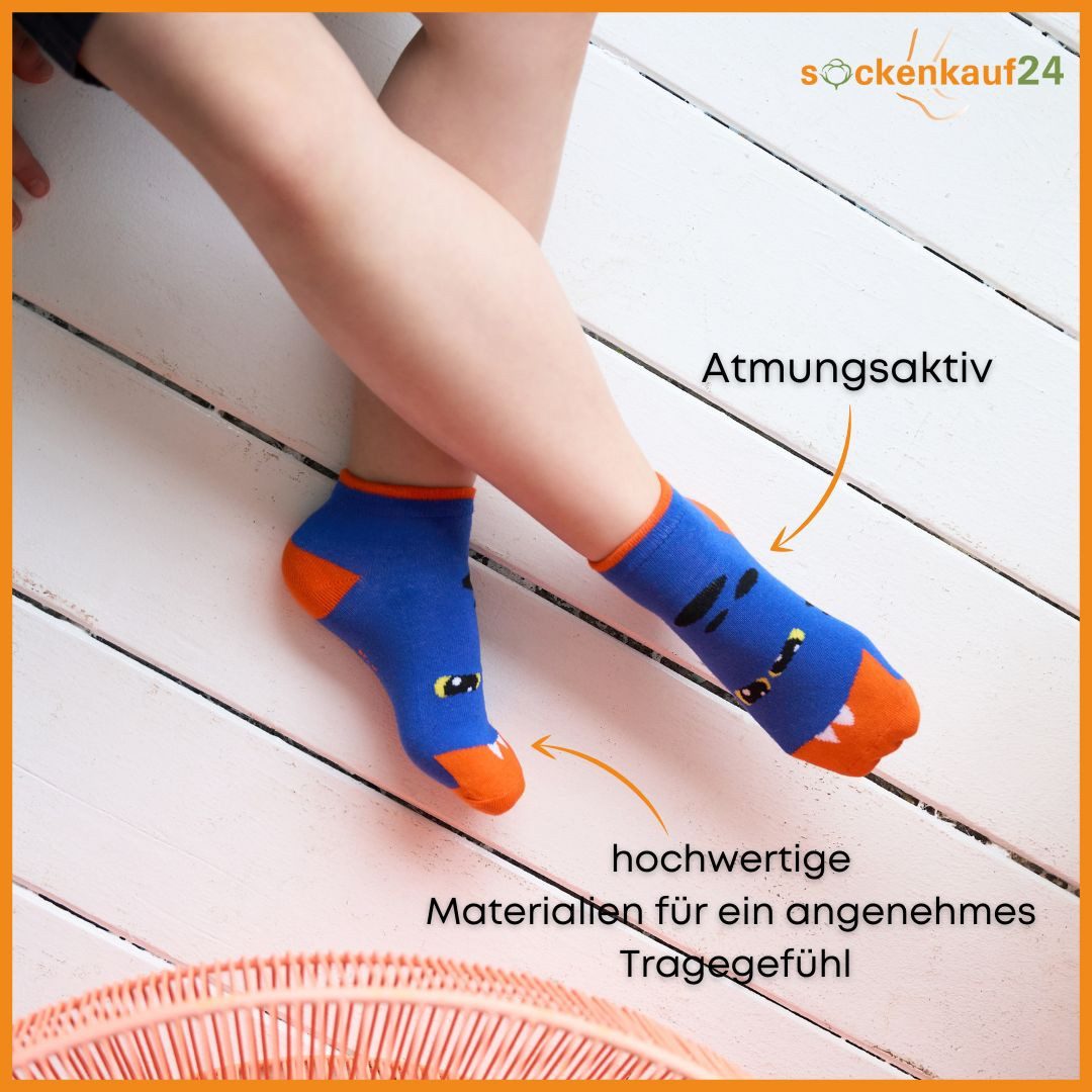sockenkauf24 Sneakersocken 10 Paar Kinder Sneaker Socken Jungen & Mädchen Baumwolle Kindersocken (56511, 31-34) WP – Bild 4 von 5