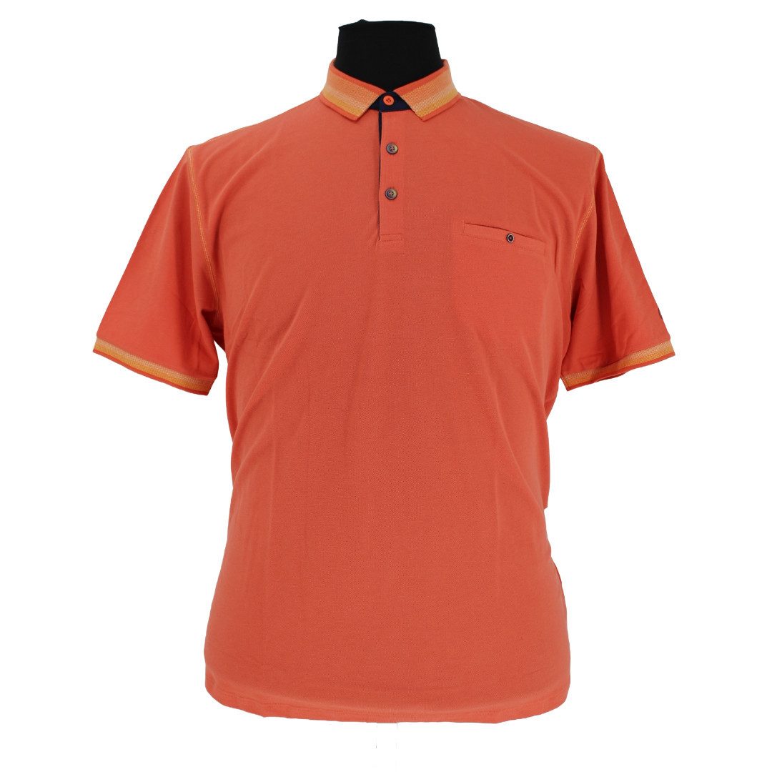 Mode Monte Carlo Poloshirt Polo-Shirt Knopf Orange