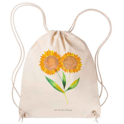Mr. & Mrs. Panda Sporttasche Blume Sonnenblume - Transparent - Geschenk, Blumen, Pflanzen, beste F (1-tlg), Weiche Kordel
