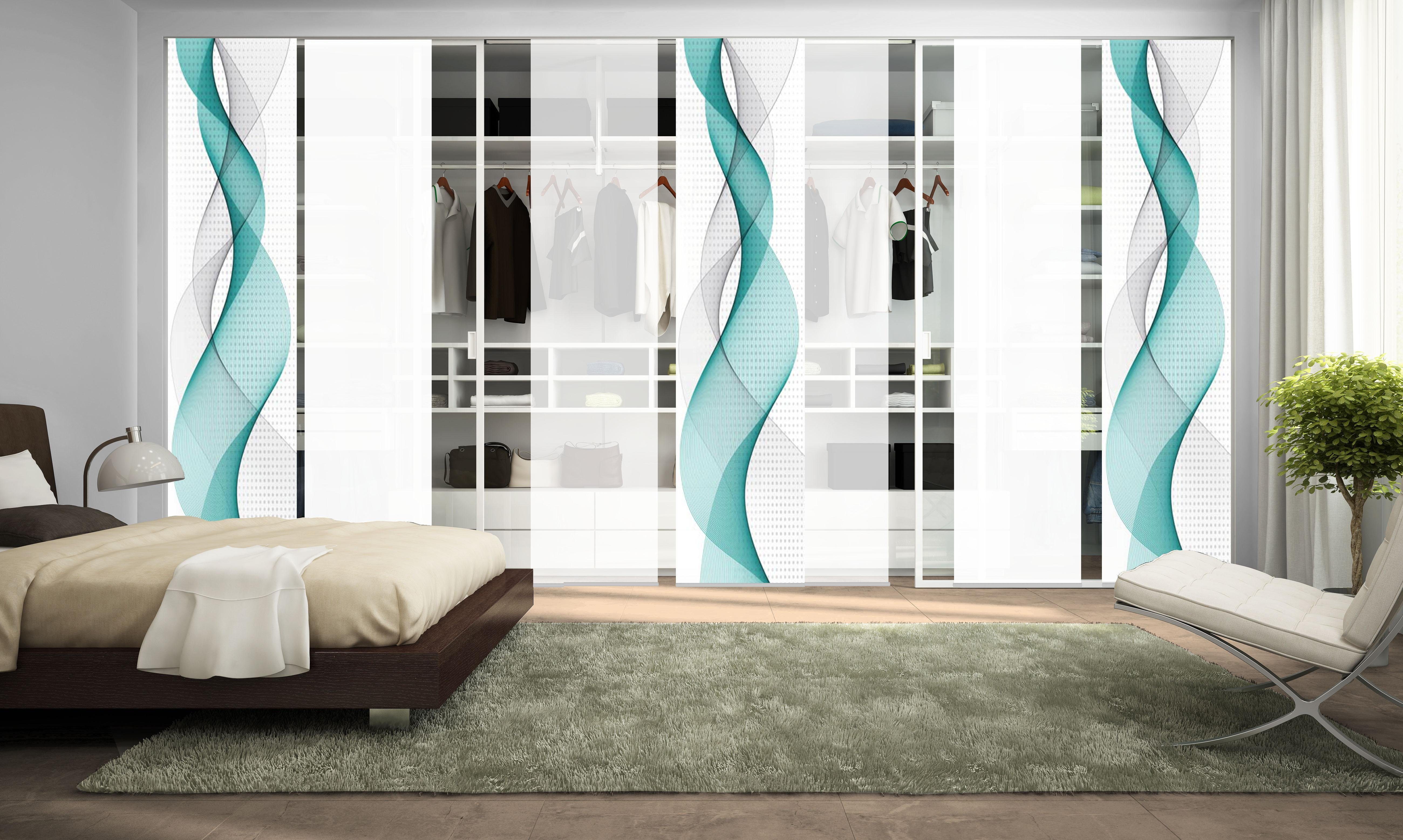 HOME WOHNIDEEN Schiebegardine OPALIA 7ER SET (7 St), Paneelwagen, halbtransparent, Microfaser, HxB: 245x60