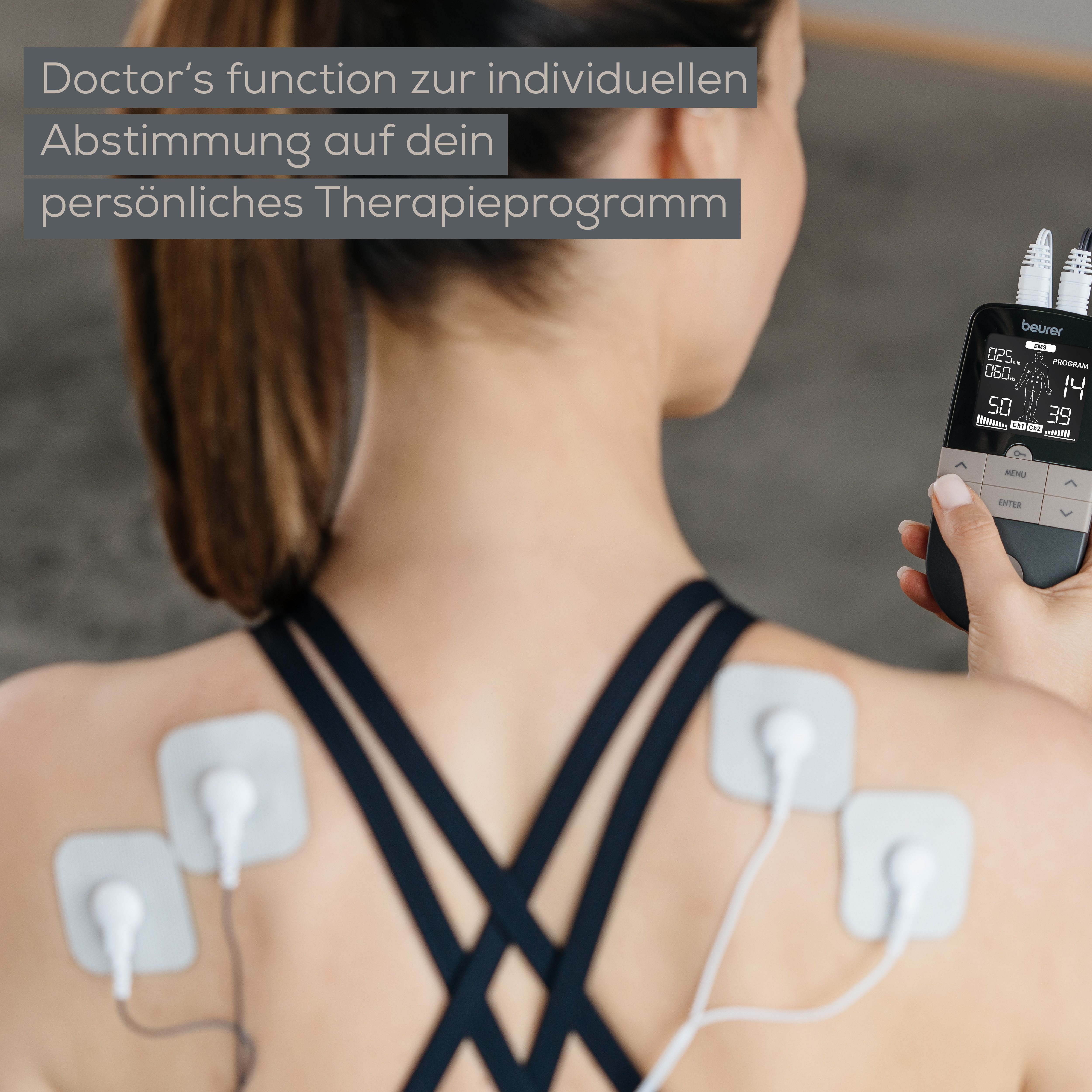 BEURER TENS-EMS-Gerät Digital EM 1 R Relief+, 3-in-1 Reizstromgerät, zur Schmerztherapie, Muskelstimulation und Entspannung