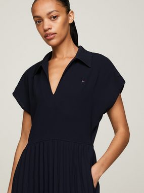 Tommy Hilfiger Polokleid FLUID PLEATED SS MIDI POLO DRESS mit Logostickerei