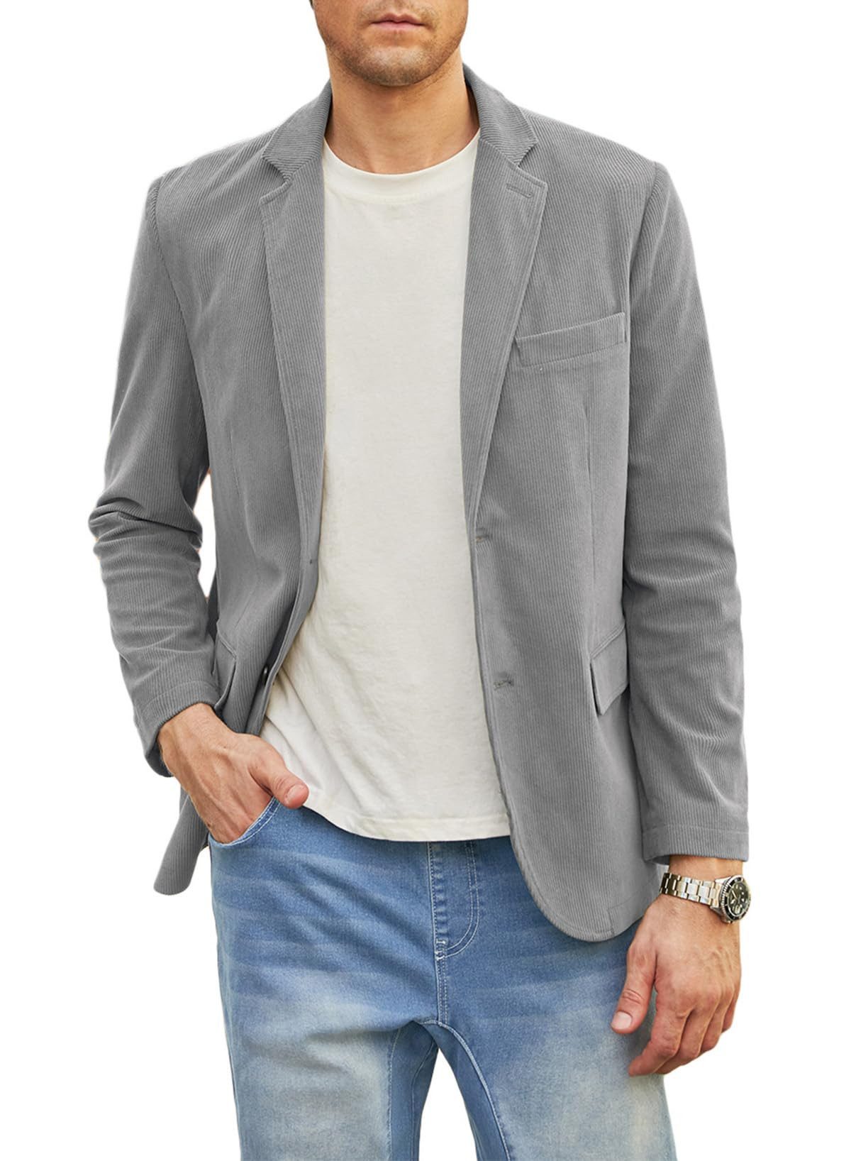 Herren Anzugjacke Regular Fit - Business Blazer Mit 1-Knopf