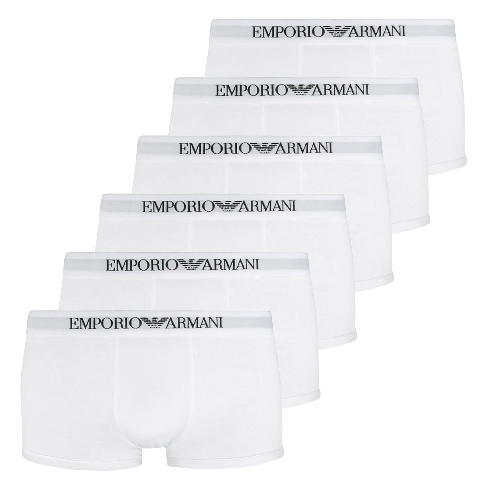 Emporio Armani Trunk Pure Cotton (6-St) ohne störende Gesäßnaht 16510 white | Boxershorts