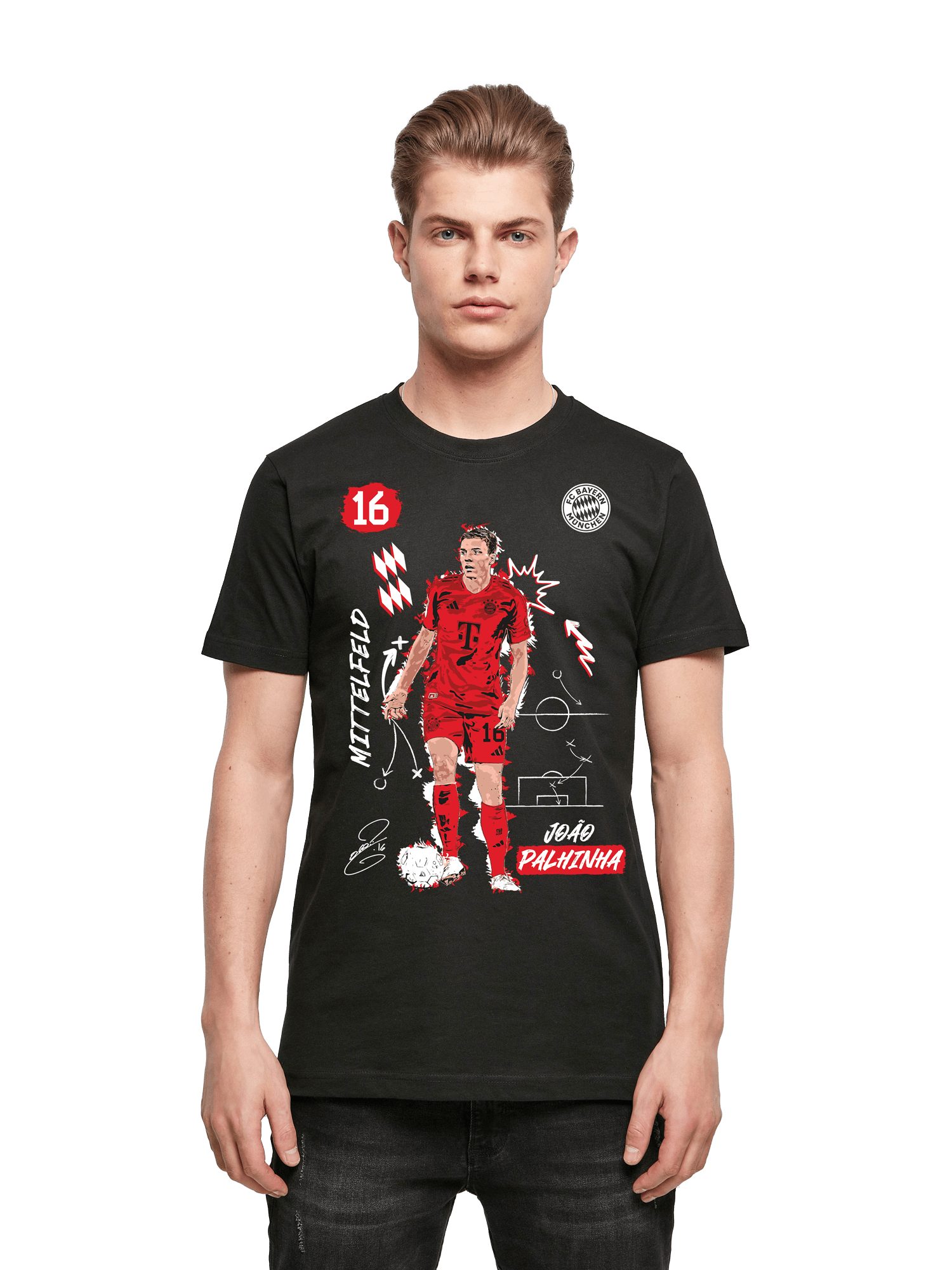 FC Bayern München T-Shirt FC Bayern München I T-Shirt Palhinha I Unisex I Schwarz