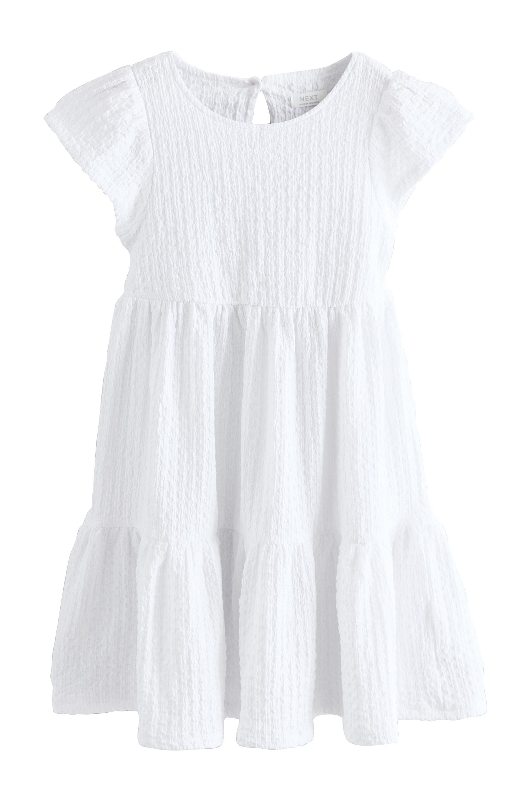 Next Jerseykleid Kleid in Knitteroptik mit Engelsärmeln (1-tlg)