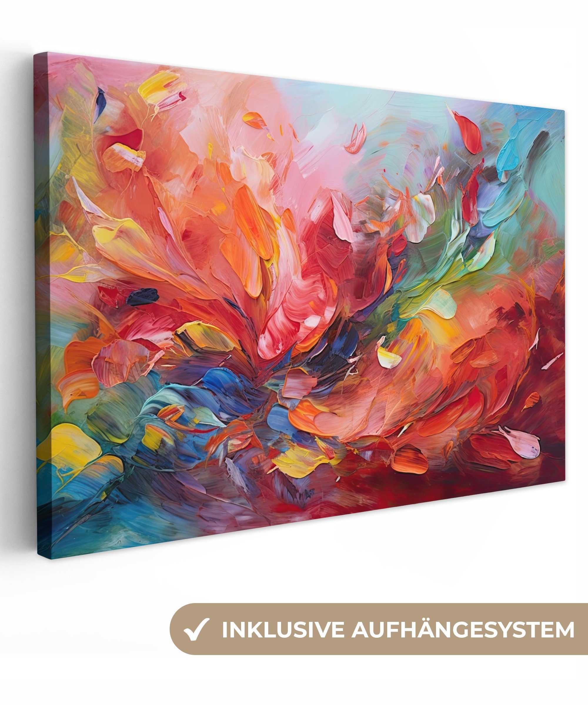 OneMillionCanvasses® Leinwandbild Ölfarbenoptik - Kunst - Abstrakt - Farben günstig online kaufen