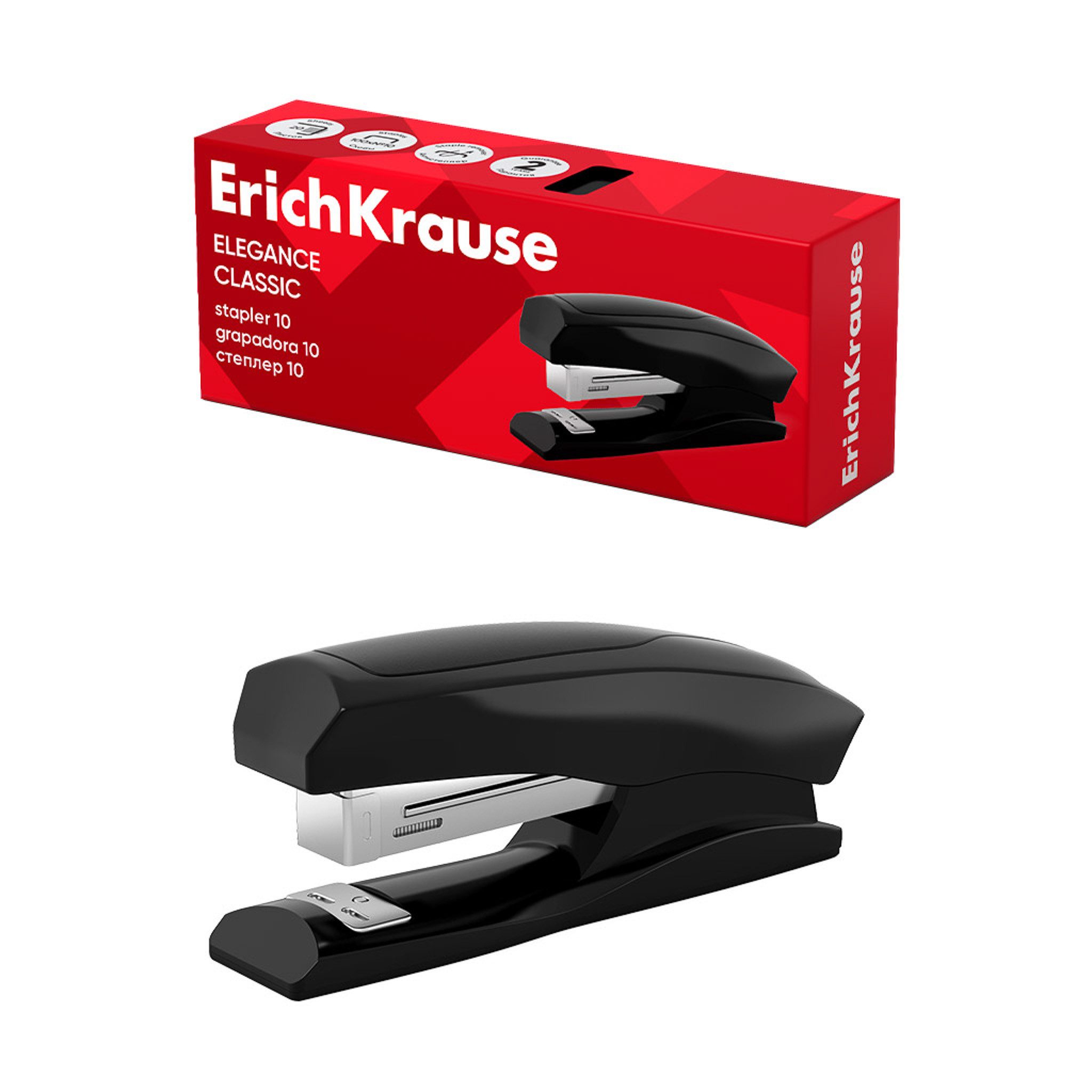 Erich Krause Handtacker, Tacker Nr. 10 Kunststoff 20 Blatt Heftleistung 1 Stück Schwarz