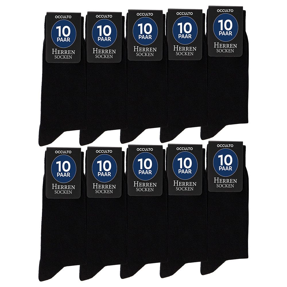 OCCULTO Businesssocken Herren Schwarze Socken 10er, 20er, 30er Pack (Modell: Hermann) (10-Paar)