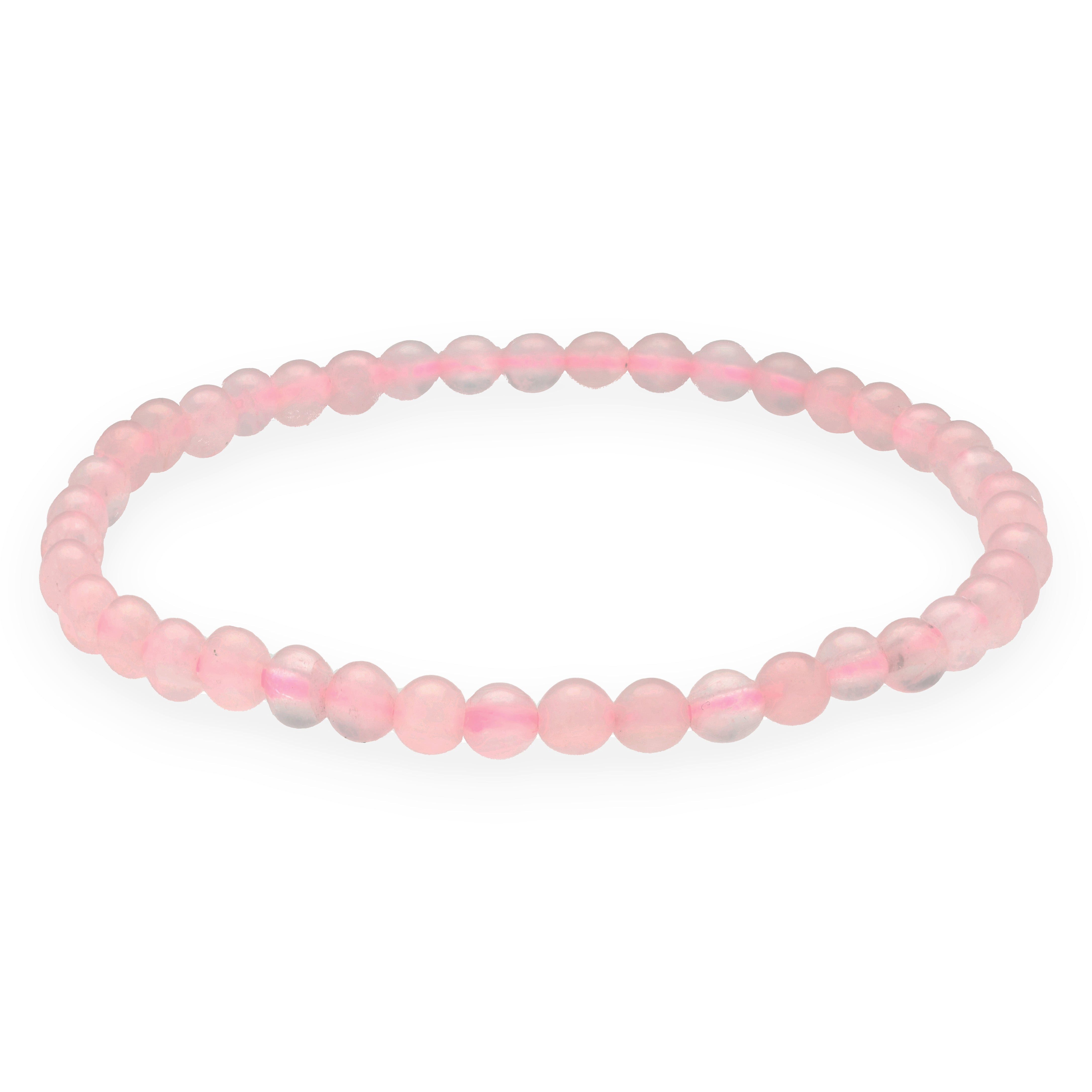 Lebensquelle Plus Armband Rosenquarz Mini-Kugelarmband, 4 mm