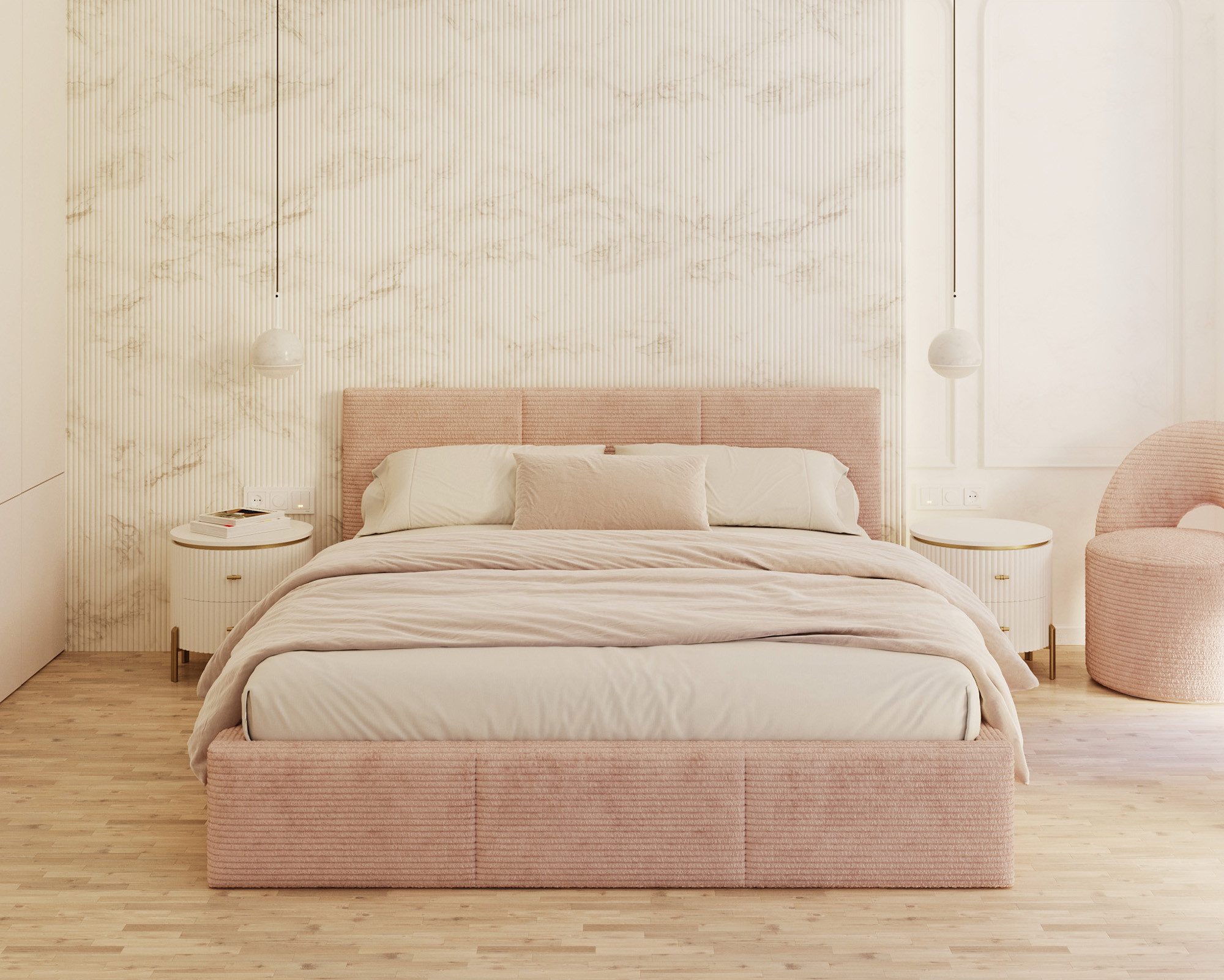 thematys Polsterbett mit Bettkasten Stauraumbett, aus hochwertigem CORD Sto günstig online kaufen