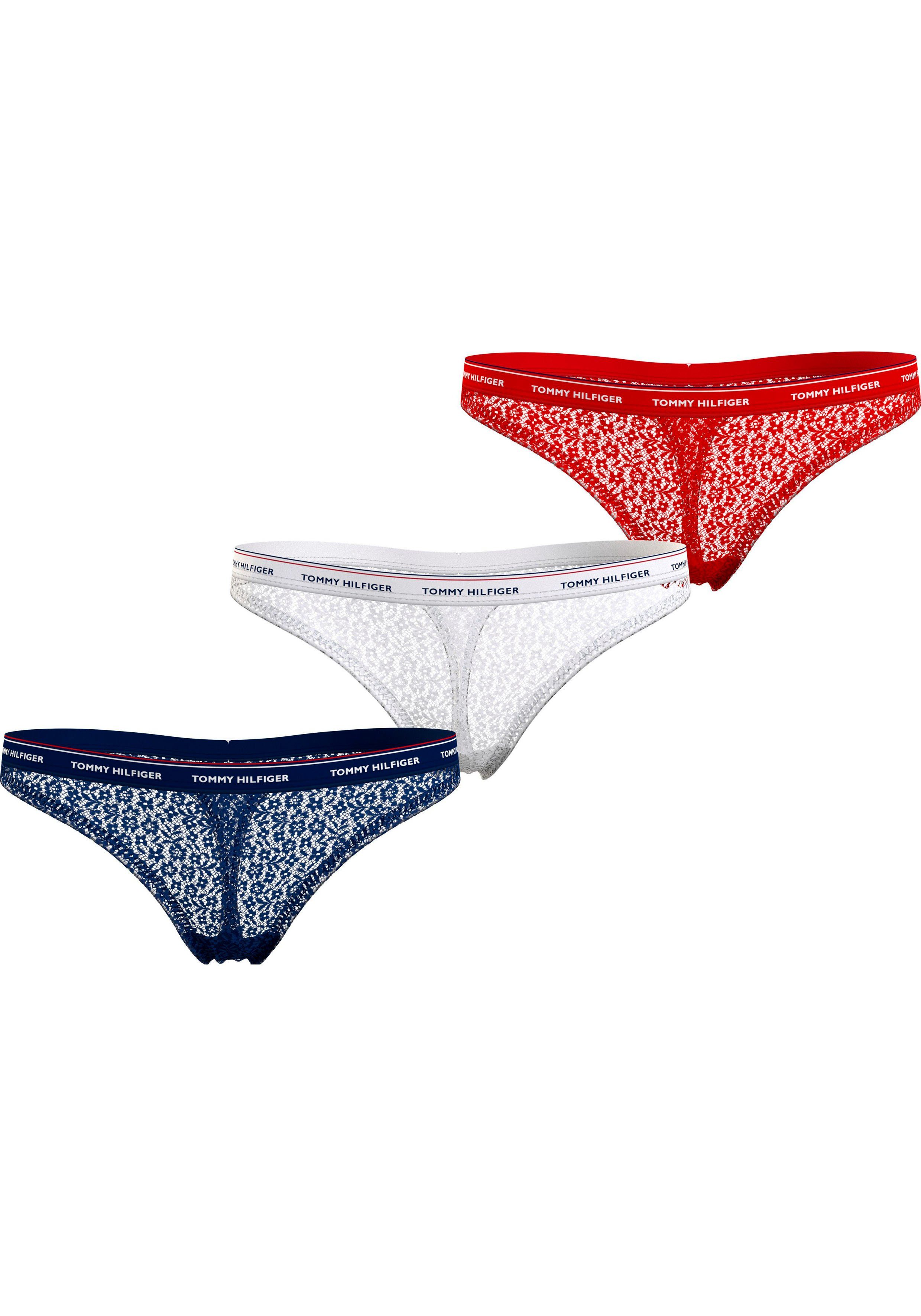 THONG Hilfiger Tommy SIZES) LACE 3 mit (Packung, Underwear Logobund 3er-Pack) PACK Hilfiger Tommy (EXT Slip