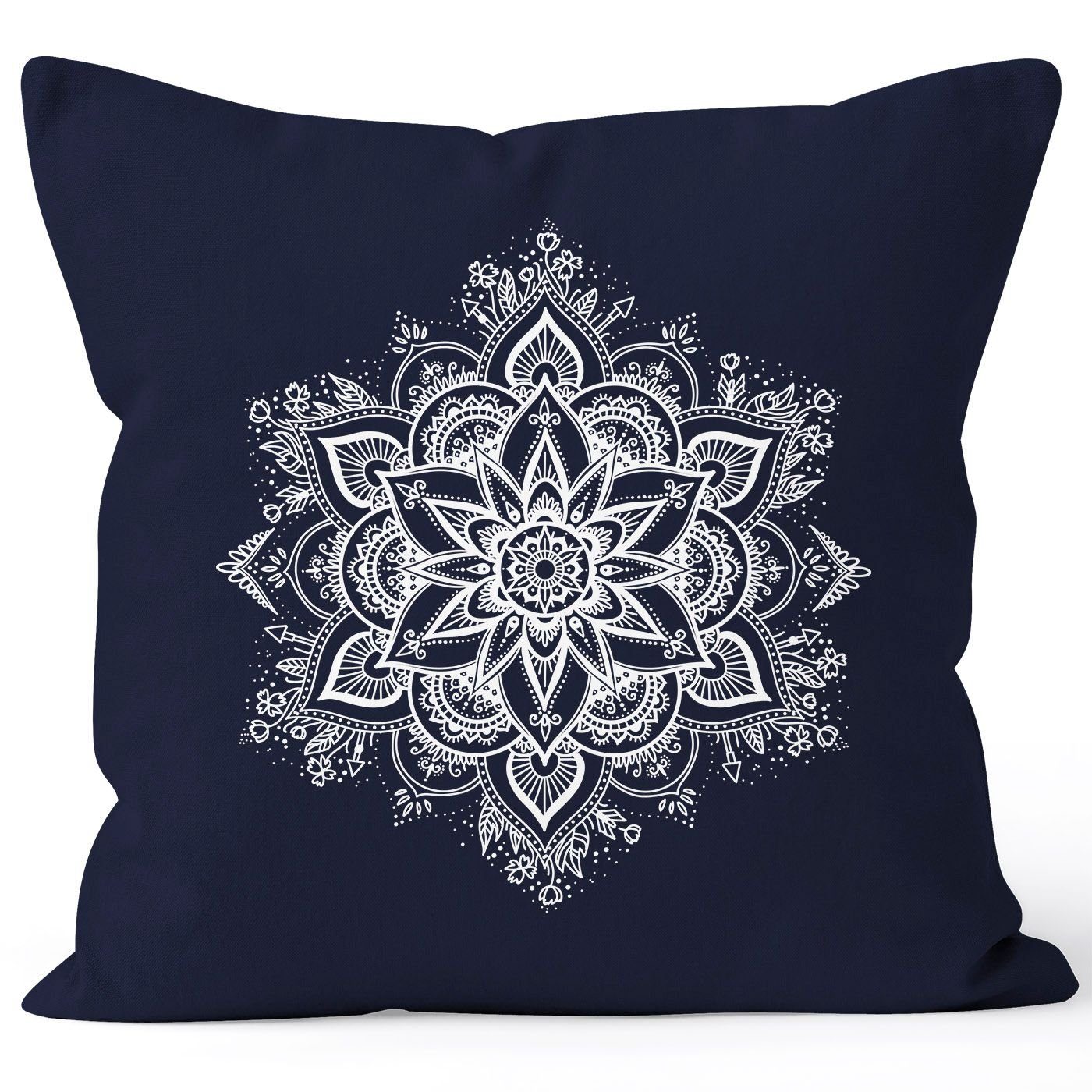 Dekokissen Ethno Autiga® Deko-Kissen Kissen-Hülle Mandala Autiga navy Ornament Kissenbezug Bohemian Boho