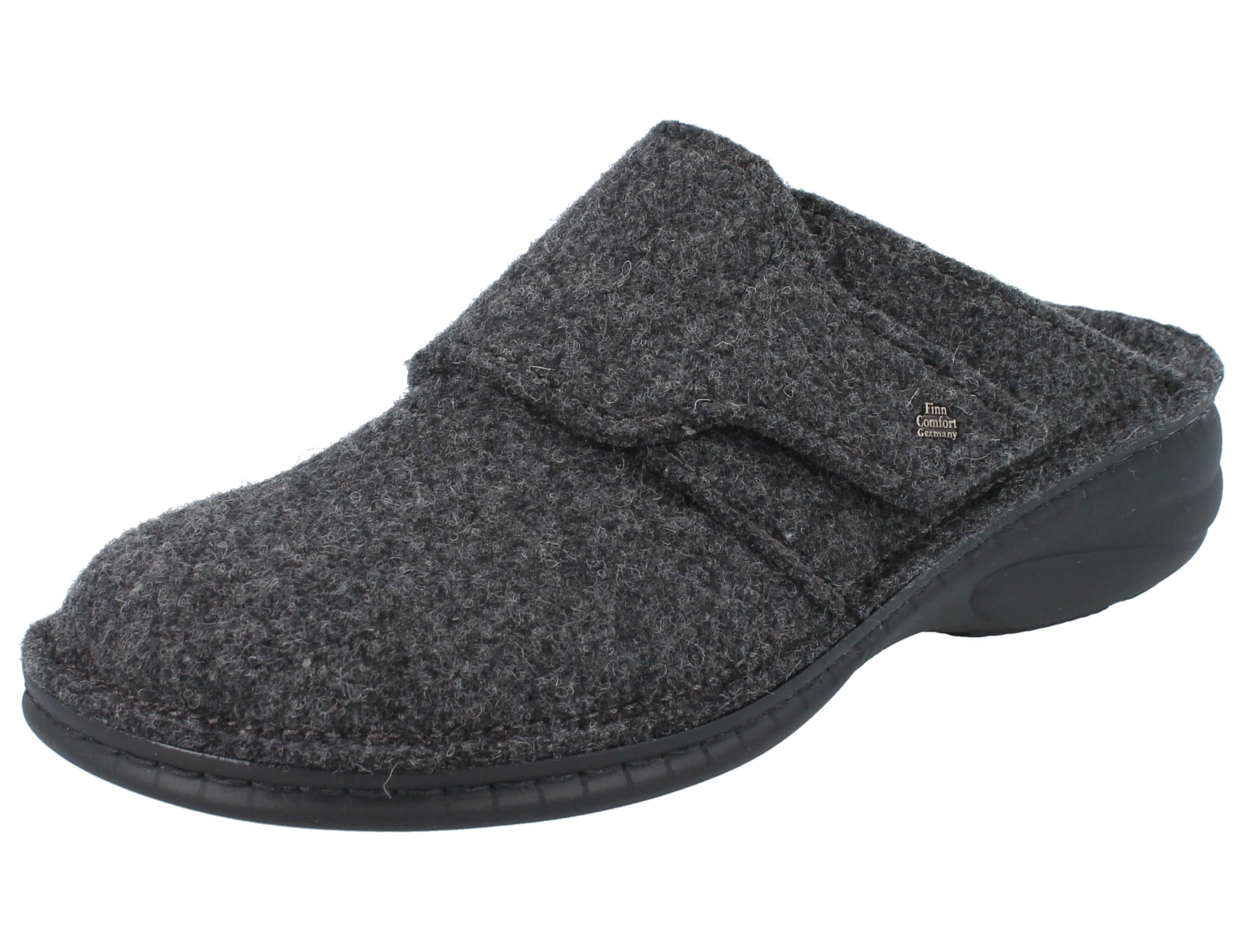 Finn Comfort FINN COMFORT Goms Damen Hausschuhe Clog grau Wollfilz - Größe: 36 Clog Wechselfußbett