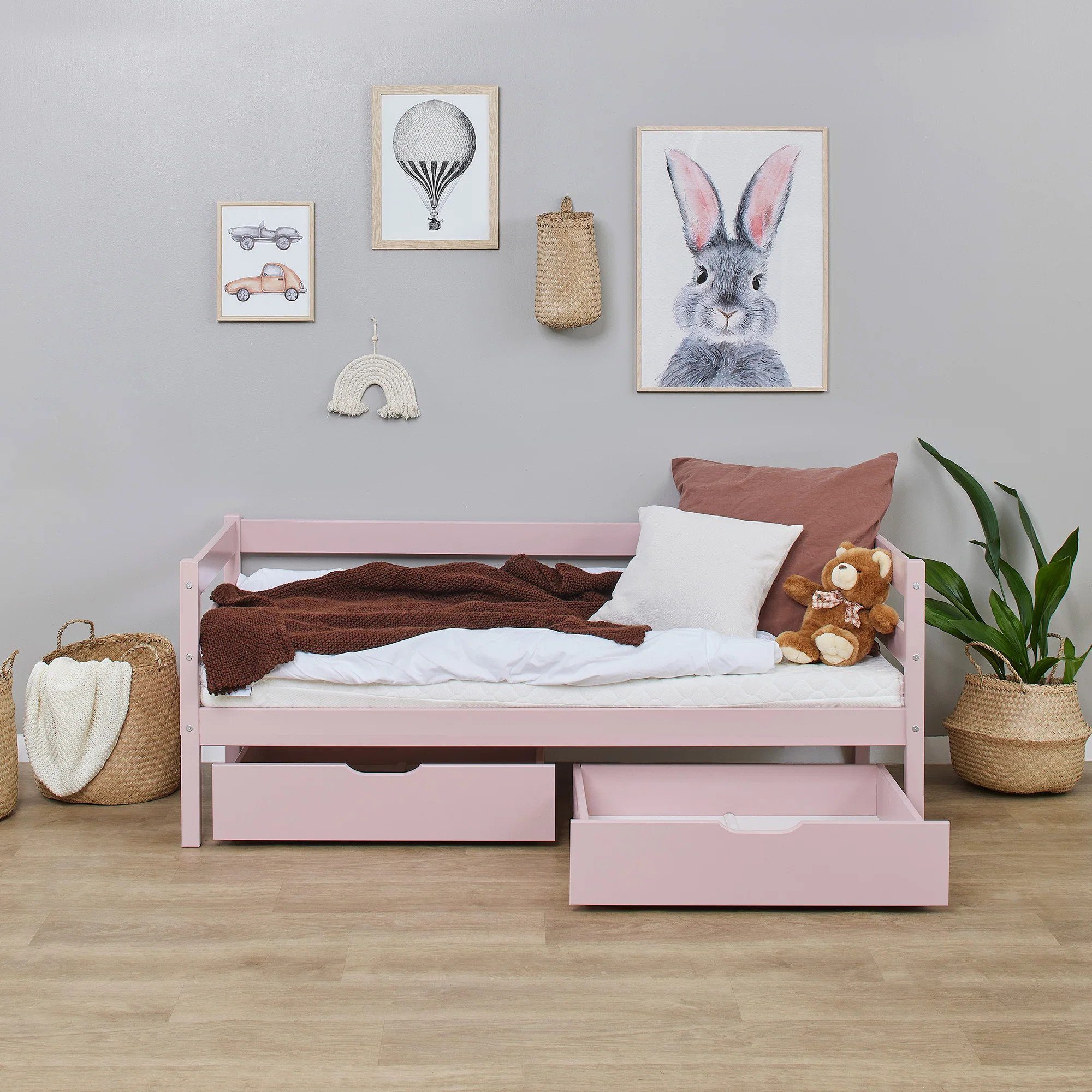 Hoppekids Bettschubkasten Schubladenset 70x160 cm Rosa/Pink Betten für