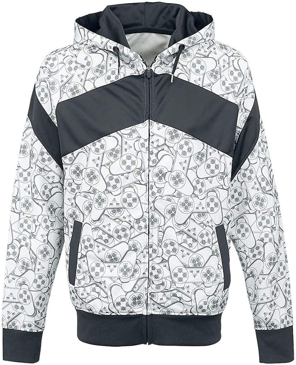 Kapuzensweatshirt PLAYSTATION Kapuzenjacke Hoodie Sweatshirt mit Kapuze Hellgrau Gr. S M L XL XXL
