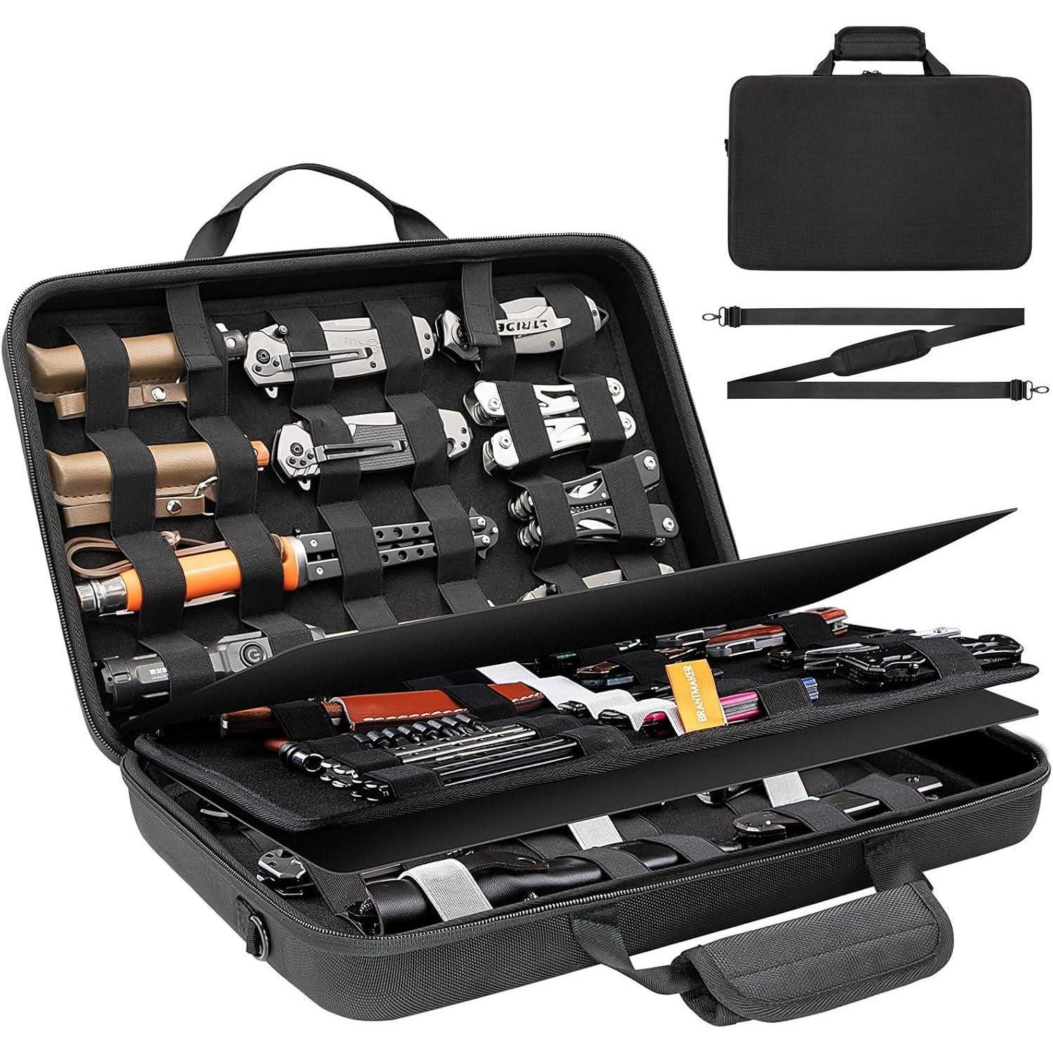 BRANTMAKER Messertasche Messertasche Messerkoffer für 61+ Taschenmesser EDC Feststehendes