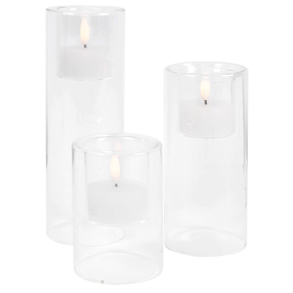 Versand-Richter Teelicht LED-Teelichter, 3er-Set, je 1 warmweiße LED