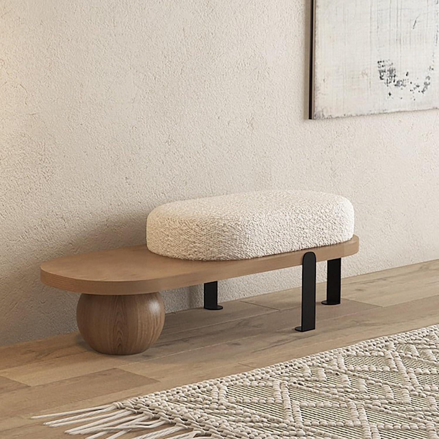 LuxusKollektion Schuhbank Schuhbank mit Sitzfläche Wood 80cm (1-St)