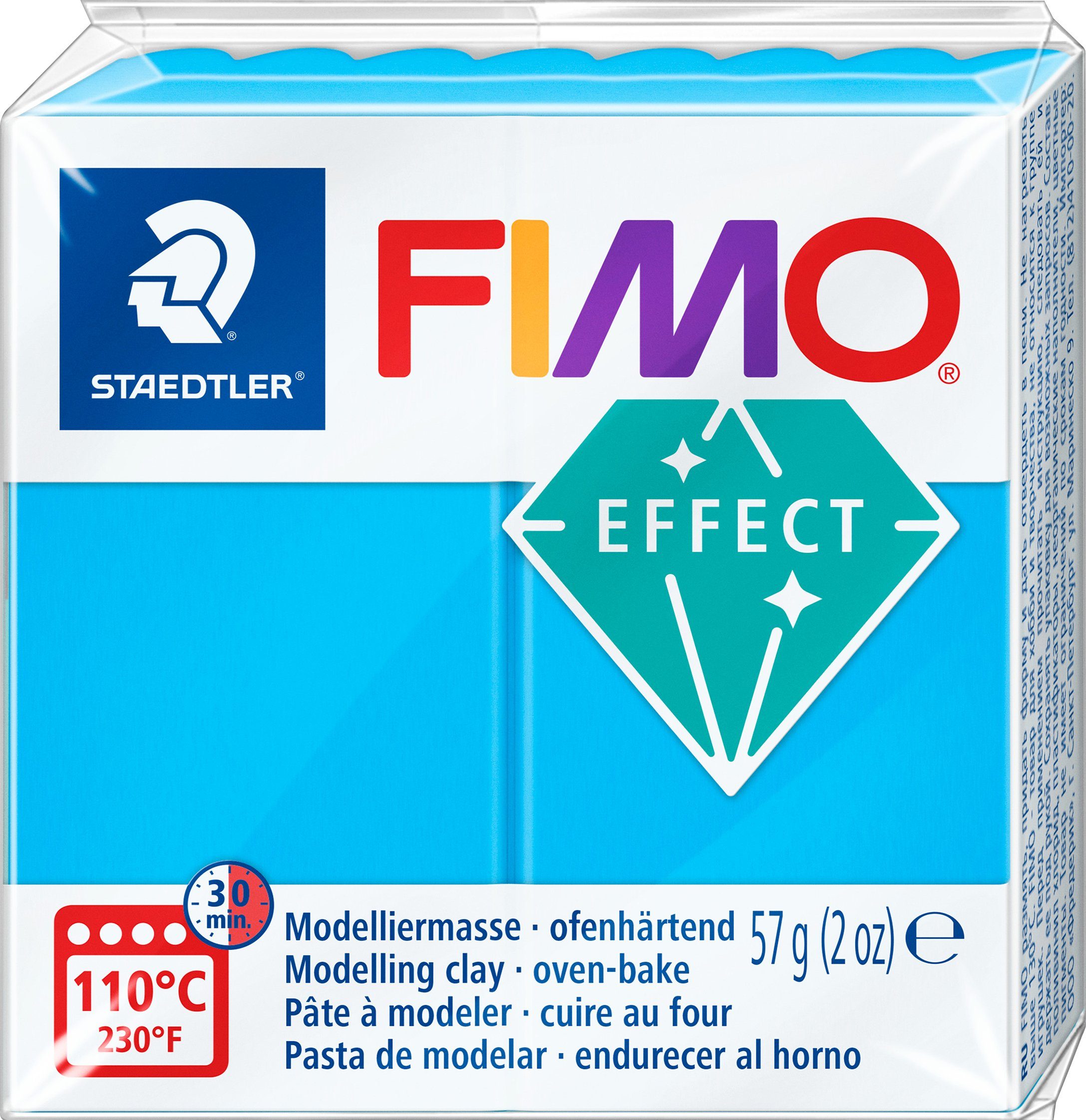 Modelliermasse FIMO g Transluzent, EFFECT Blau 57