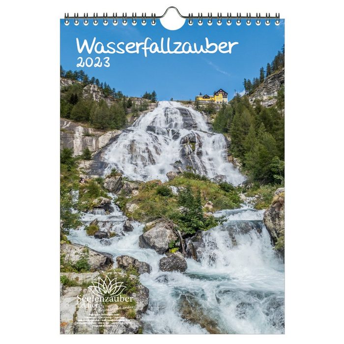 Seelenzauber Wandkalender Wasserfallzauber DIN A4 Kalender für 2023 Wasserfälle und Kaskaden -