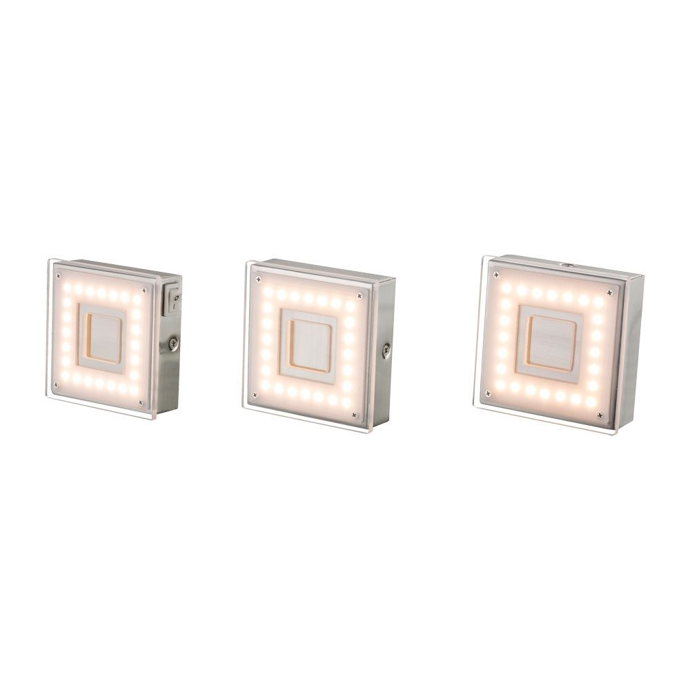 GLOBO LIGHTING LED Einbaustrahler, Leuchtmittel inklusive, Warmweiß, Wand Aufbauleuchte Innen Aufbaustrahler LED Flach Eckig Küchen LED