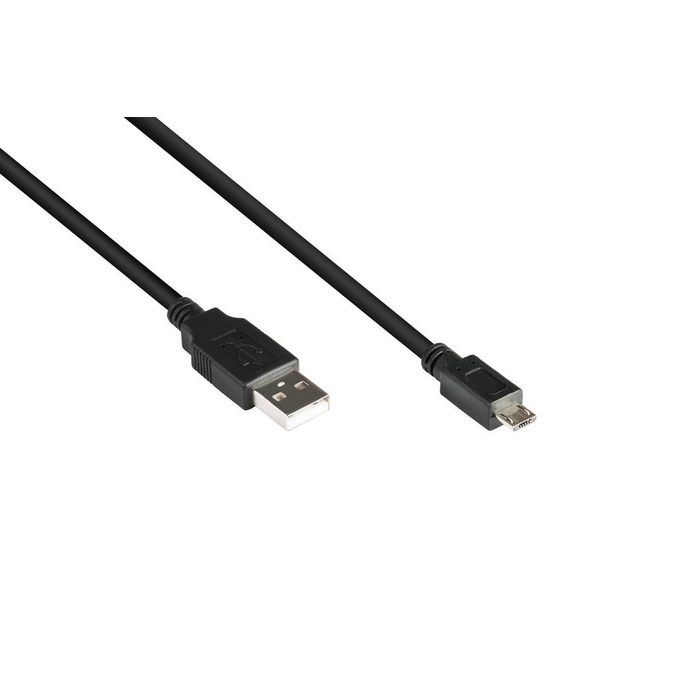 GOOD CONNECTIONS Anschlusskabel USB 2.0 Stecker A an Stecker Micro B schwarz 3m USB-Kabel (3 cm)