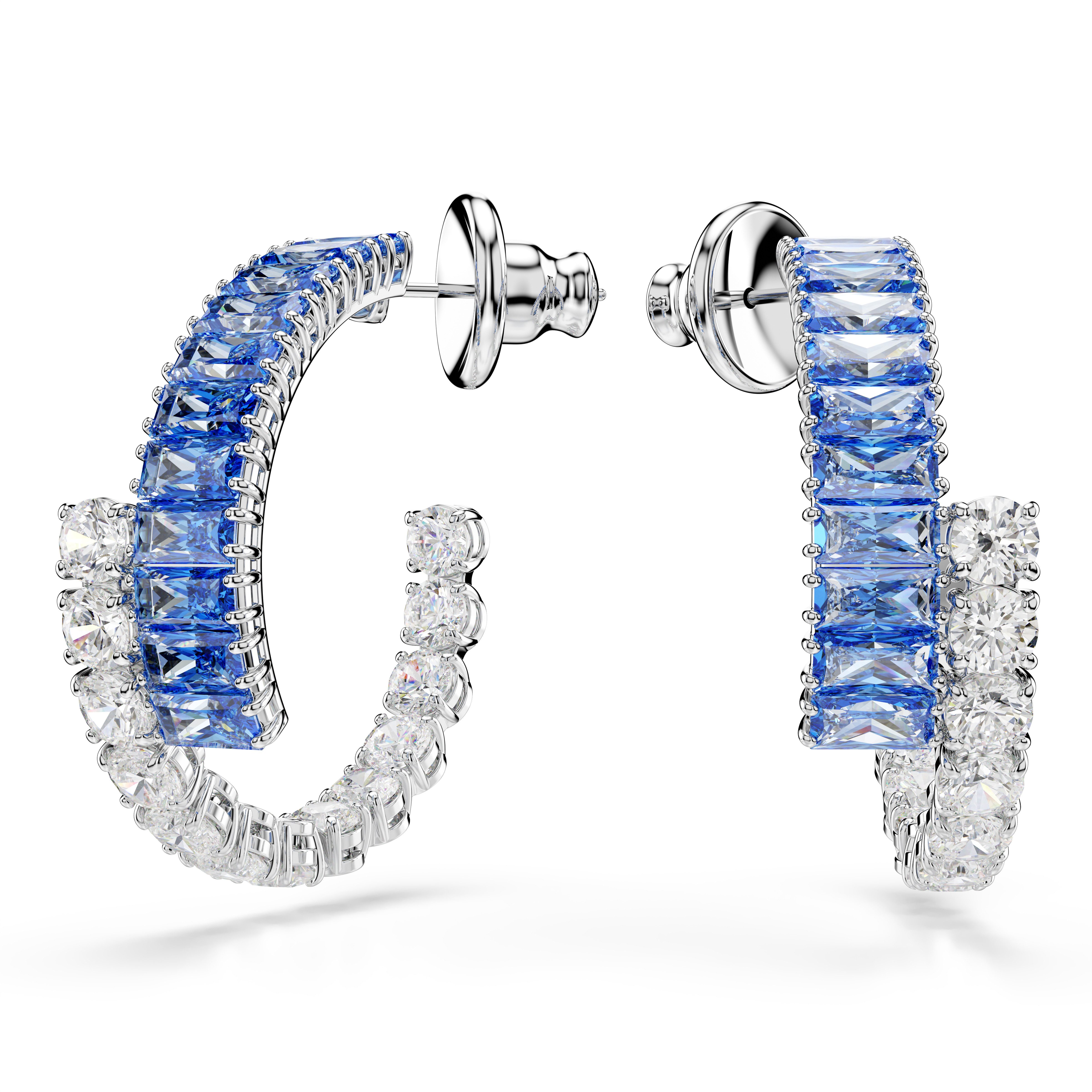 Swarovski Paar Creolen Schmuck Geschenk Matrix Ohrringe, mit Swarovski® Kristall, Swarovski® Zirkonia (synth)