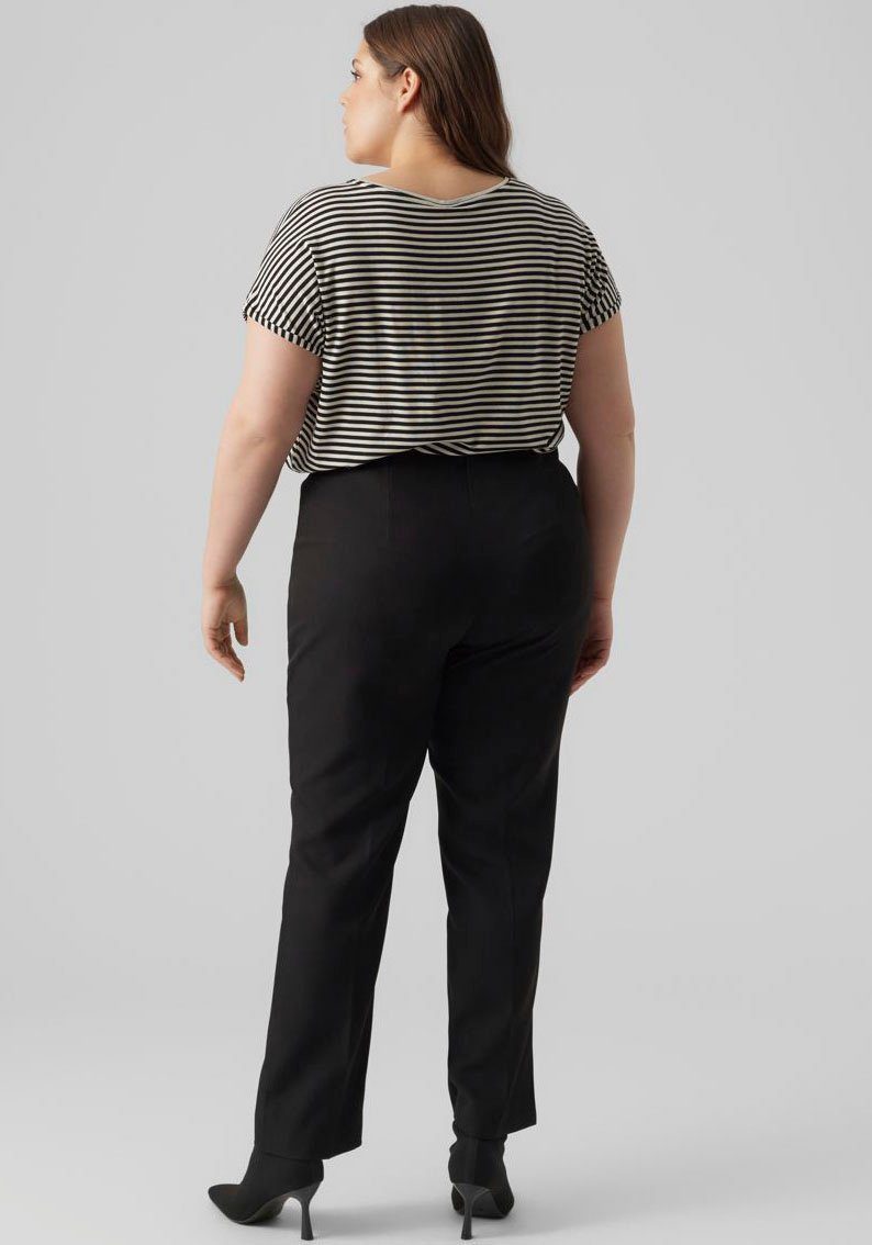 PLAIN TOP Rundhalsshirt GA VERO CURVE, Gestreiftes Curve Moda Shirt VMAYA CURVE Vero von NOOS STRIPE SS MODA