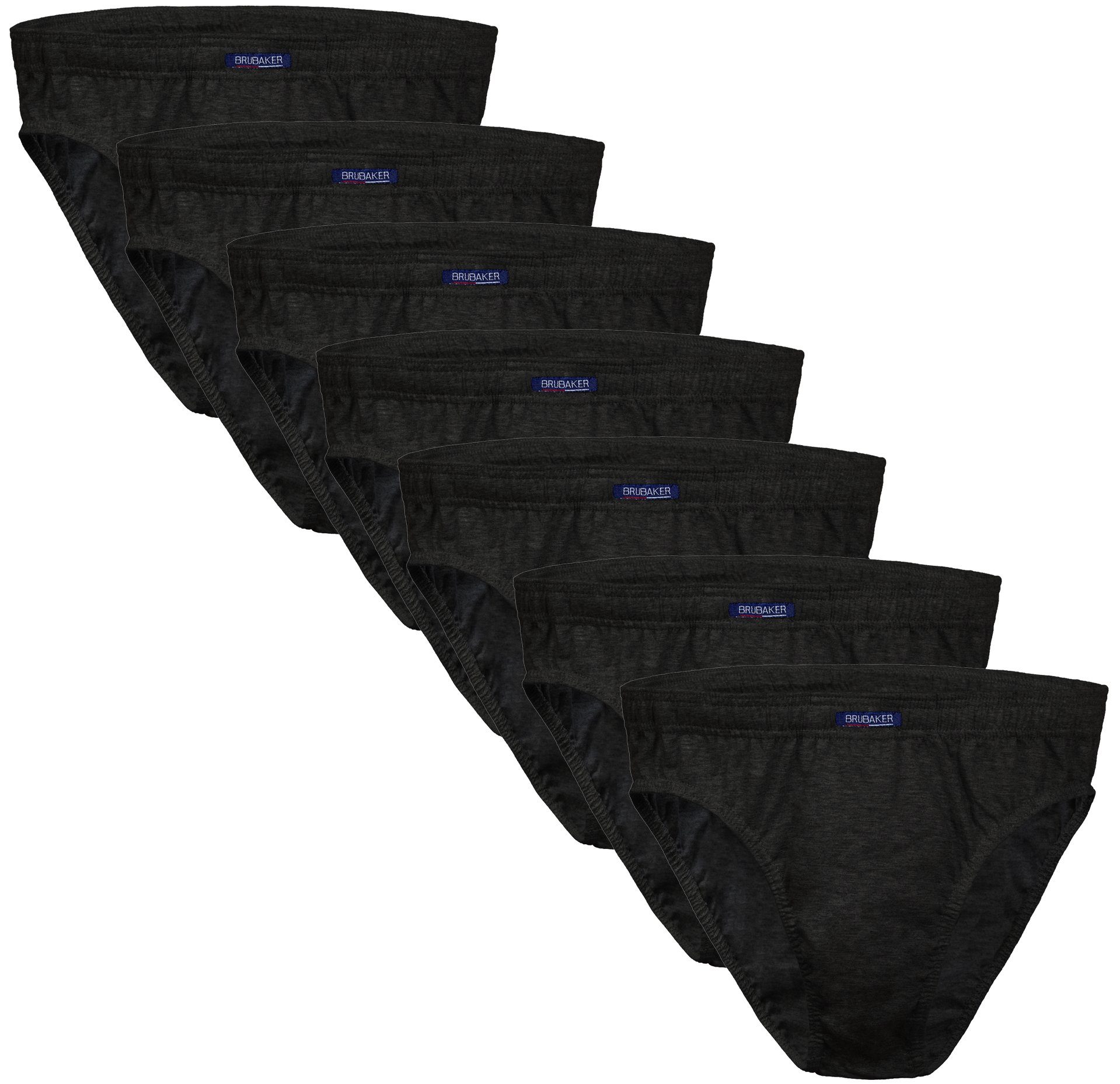 BRUBAKER Slip Herren Unterhose aus Unterwäsche, sehr Anthrazit 7er-Pack) Männer (Spar-Pack, 7-St., Großpackung Passform bequeme Baumwolle