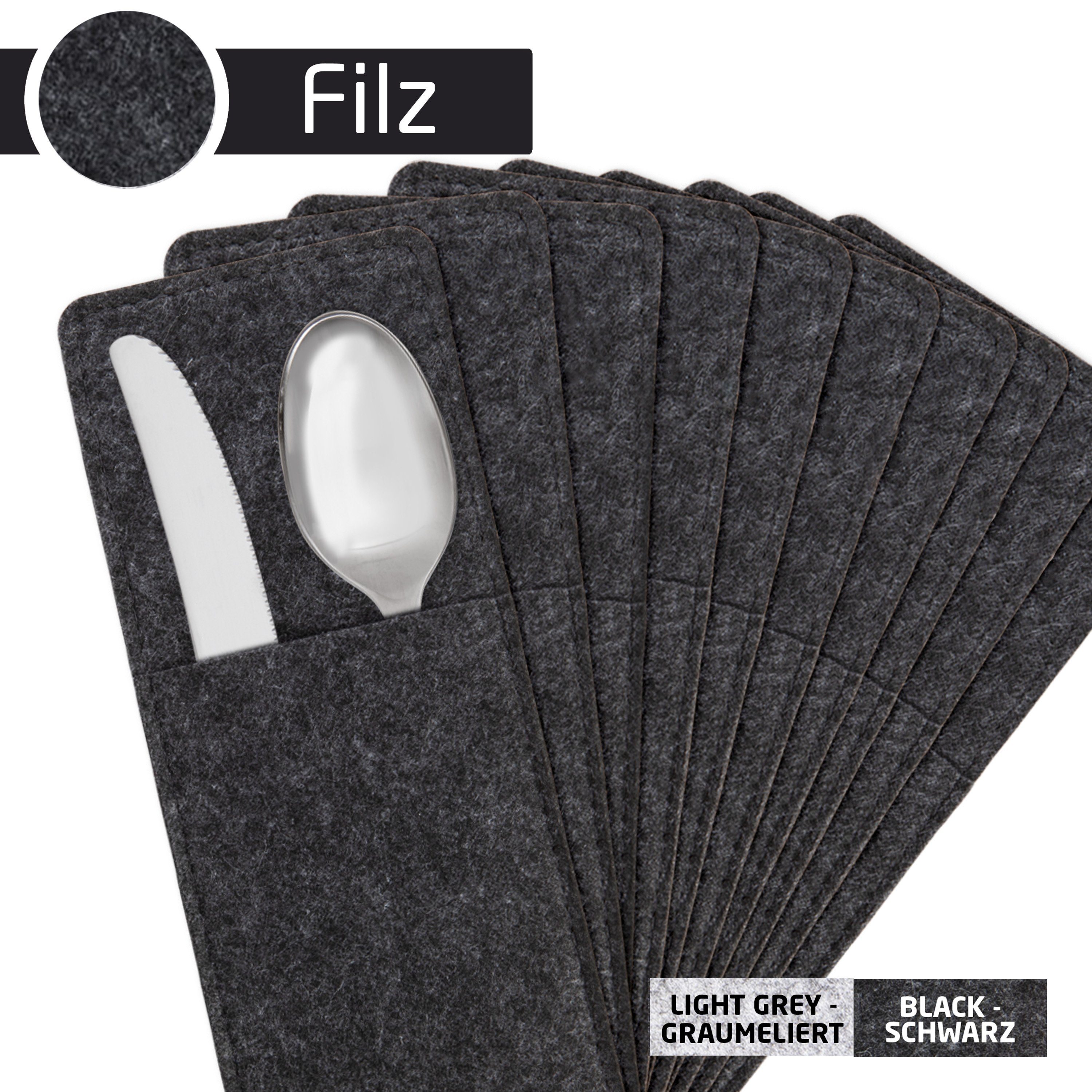 Miqio Besteckhalter 10 er Set Bestecktaschen 10 Besteckhalter 10 x 25 cm, ( günstig online kaufen