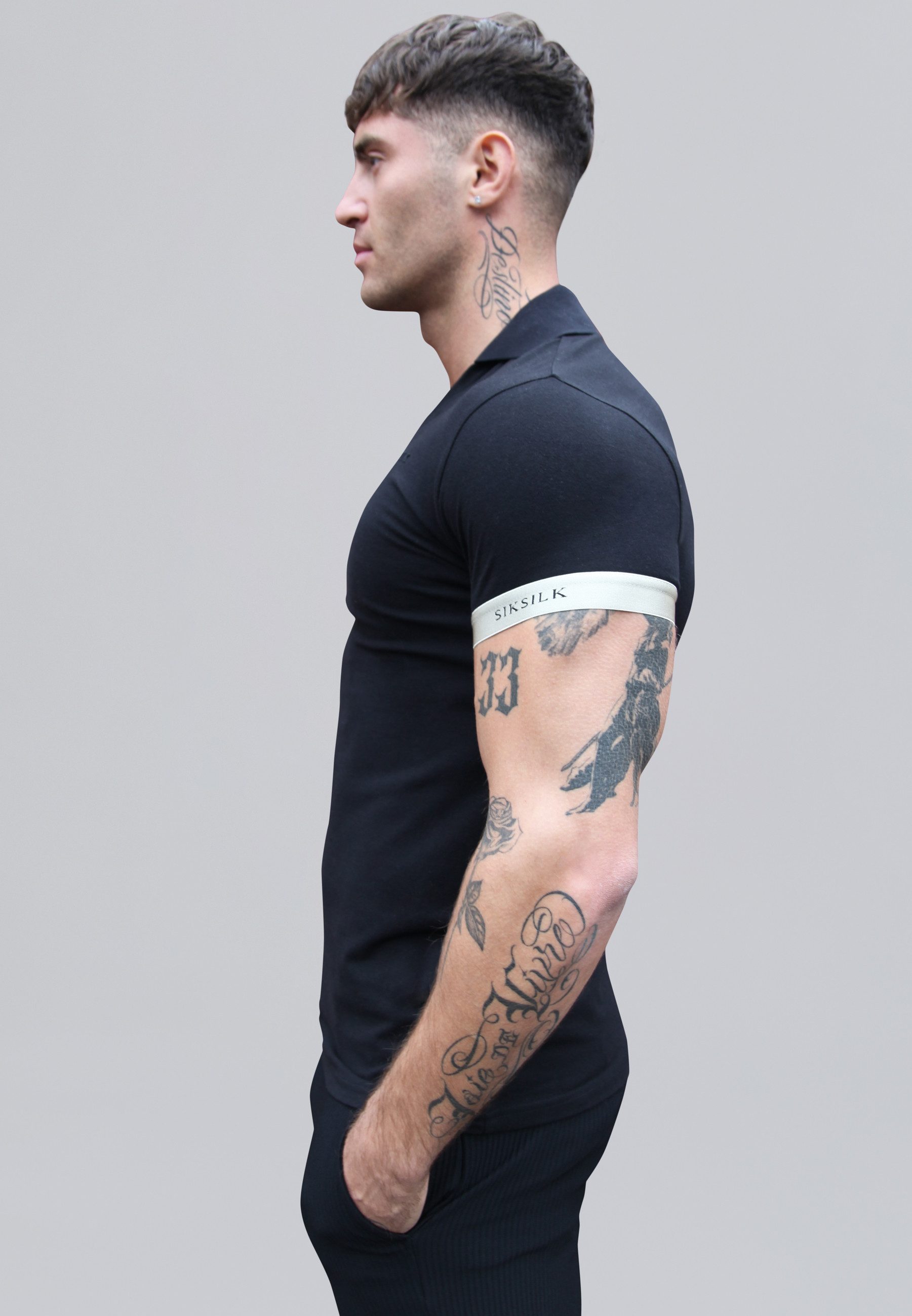 Siksilk Poloshirt SikSilk Herren Schwarzes Polo T-Shirt günstig online kaufen