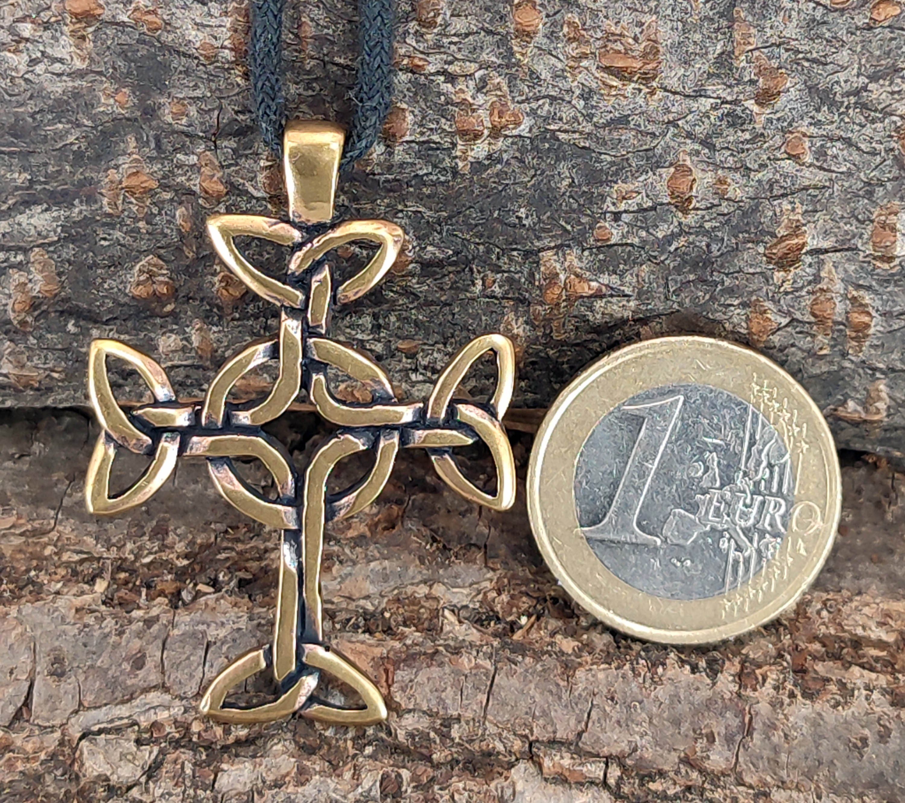 Kiss of Leather Kettenanhänger Keltenkreuz Kreuz Anhänger Kette keltischer Knoten Kelten Bronze