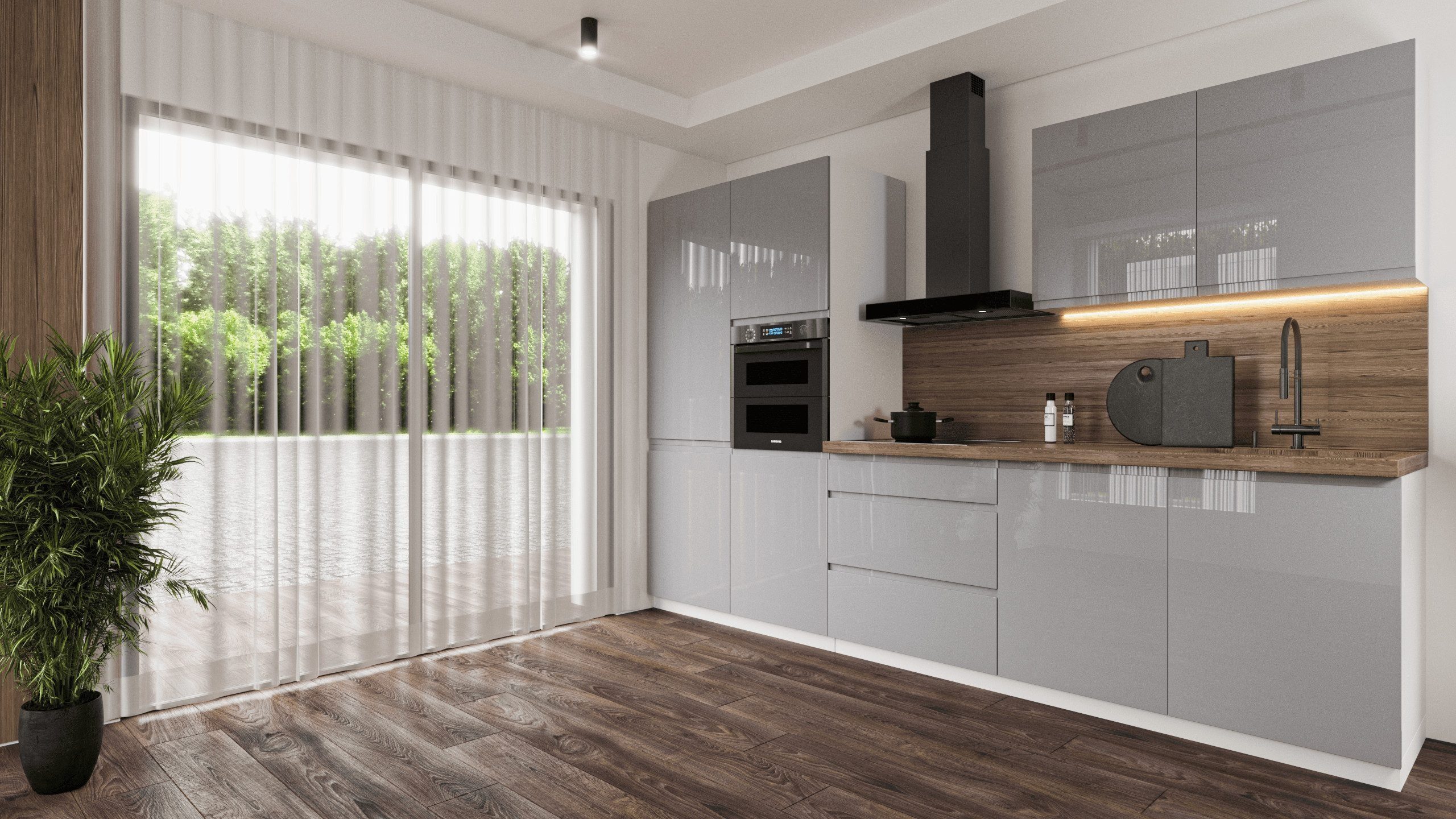 ROYAL24_MARKT Küchenzeile K57-G320 - Velmora - Design, das positive Energie verleiht, (Komplett Set), Edles Design - Top Material - Hochwertig.