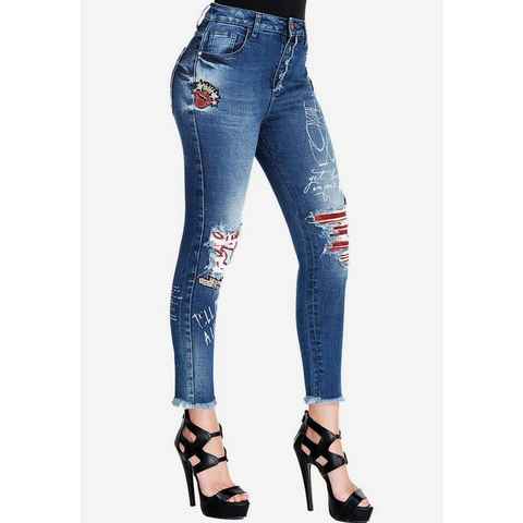 Cipo & Baxx Slim-fit-Jeans mit coolen Pailletten-Details