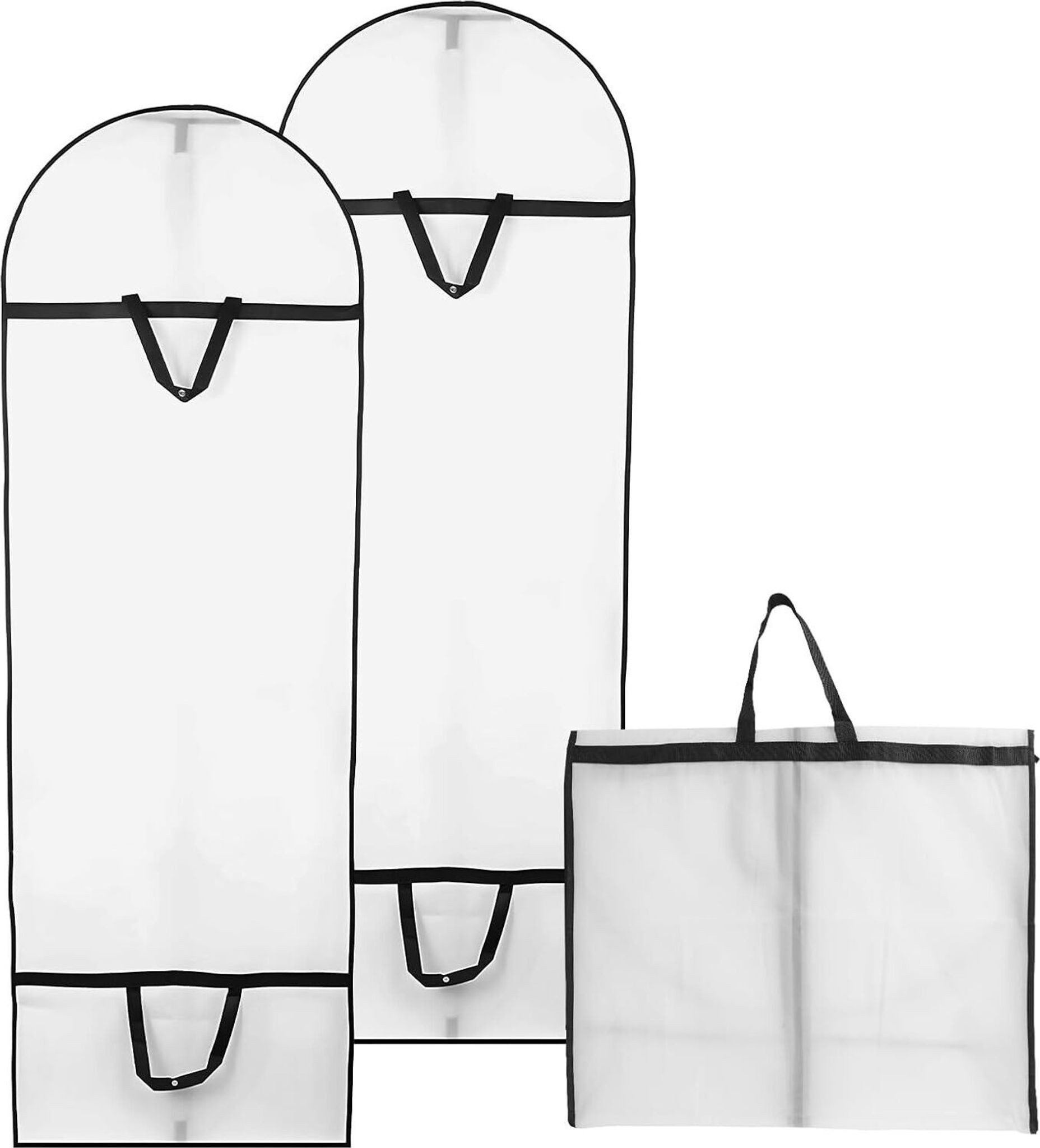 FELIXLEO Kleidersack 2 Kleidersäcke 180x60cm faltbar mit Reißverschluss Weiß