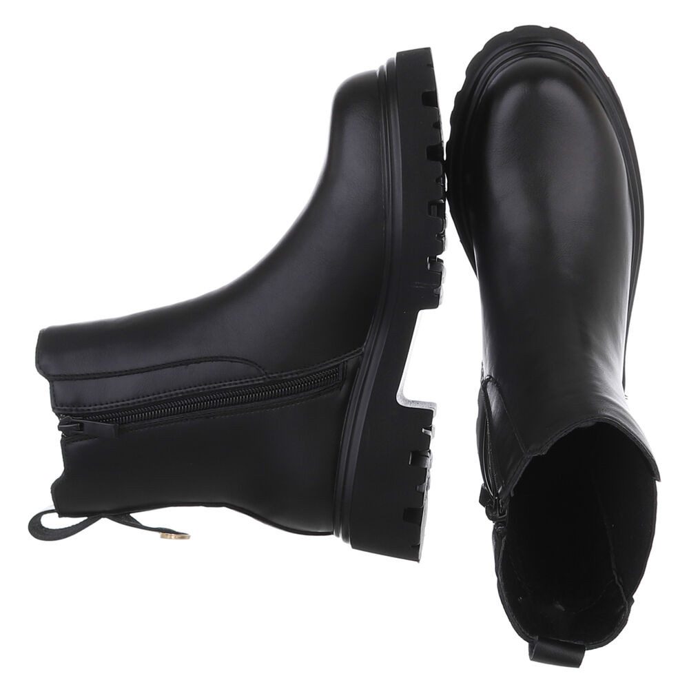 Ital-Design Echte Leder Chelsea-Boots mit Profilsohle für Damen Plateaustie günstig online kaufen