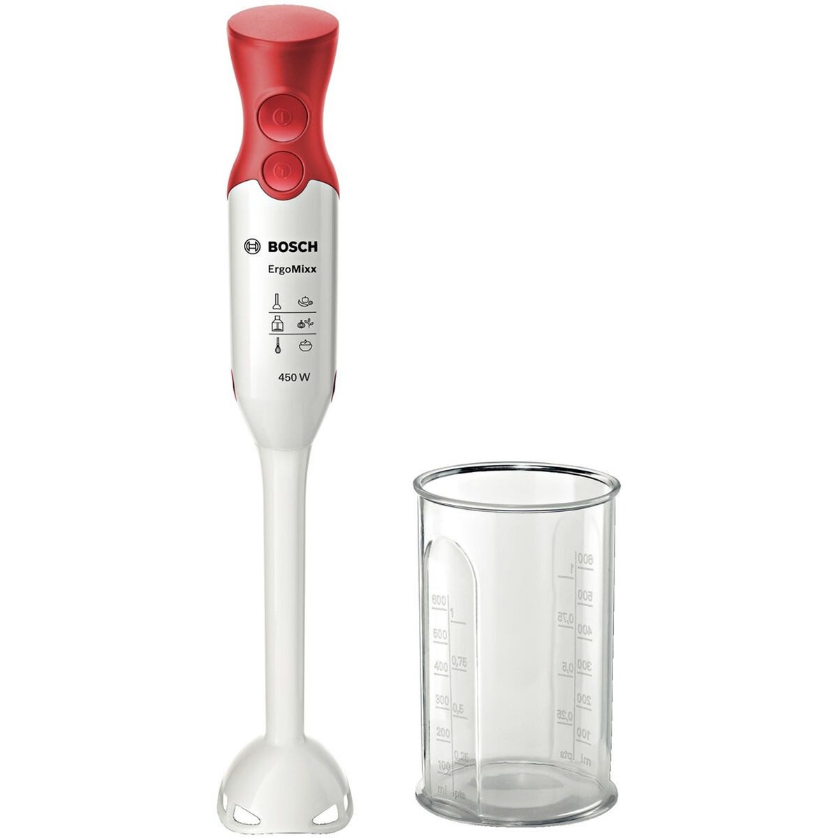 BOSCH Stabmixer Bosch Handrührgerät BOSCH MSM64010 Weiß Rot 450 W, 450 W