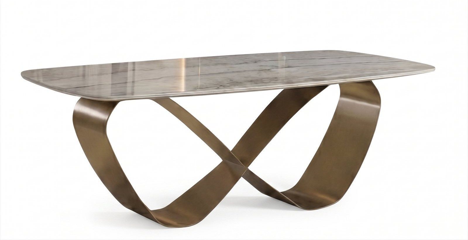 JVmoebel Säulen-Esstisch Esstisch Modern Gold Marmor Optik Keramik Design Luxus Edel Tisch (1-St., 1-tlg)