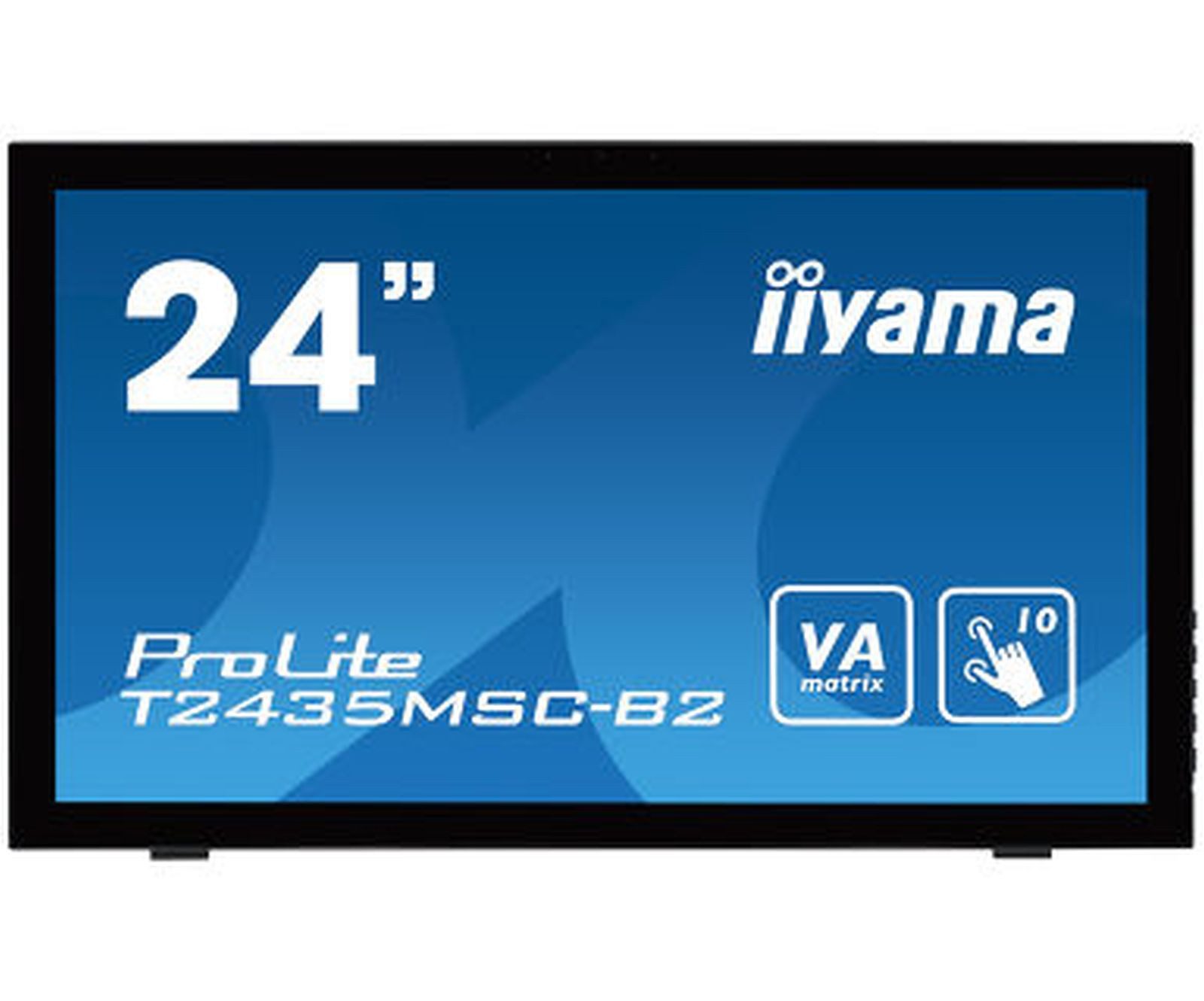 Iiyama 60.0cm (23,6) T2435MSC-B2 16:9 M-Touch DVI-D+HDMI TFT-Monitor (1920 x 1080 px, Full HD, 6 ms Reaktionszeit, Touchscreen, Eingebautes Mikrofon, Kamera, Lautsprecher)