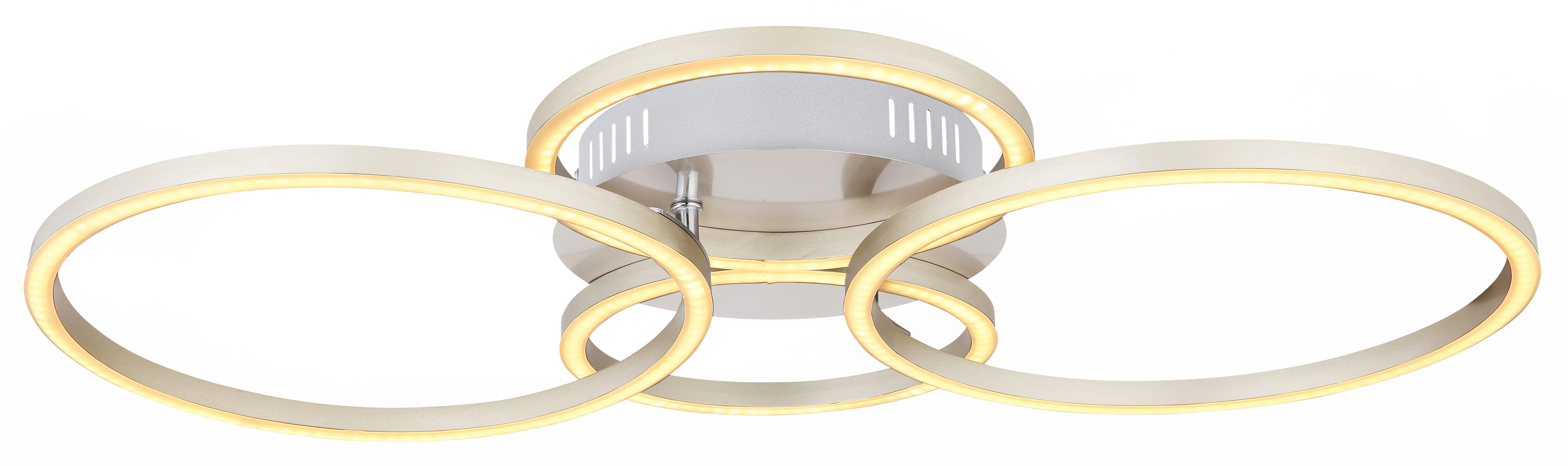 GLOBO LIGHTING Deckenleuchte KENDY, LED fest integriert, Warmweiß, Deckenleuchte Nickel, Opal, Ring-DM, LED 40W
