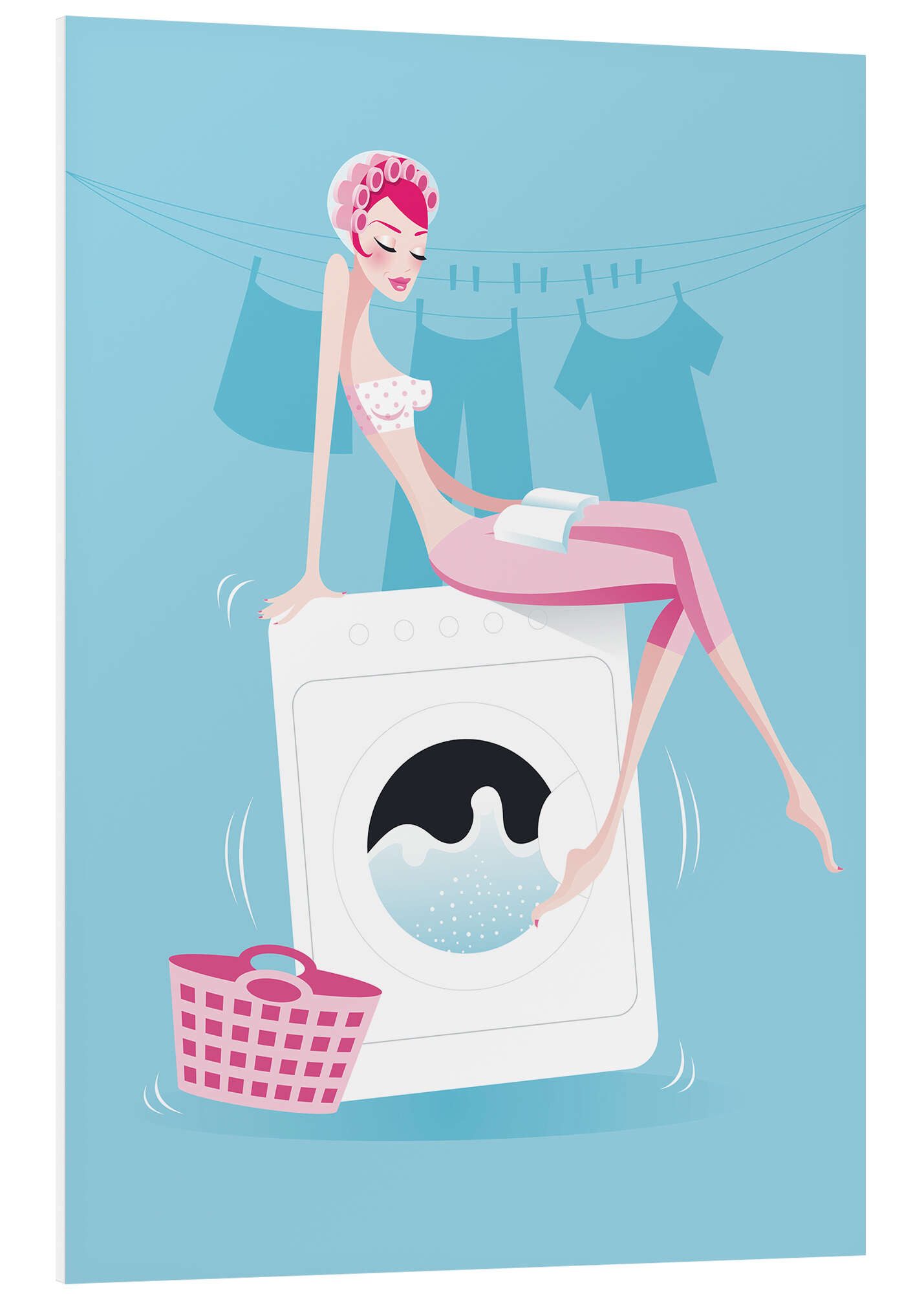 Posterlounge Forex-Bild Editors Choice, Waschtag, Badezimmer Illustration