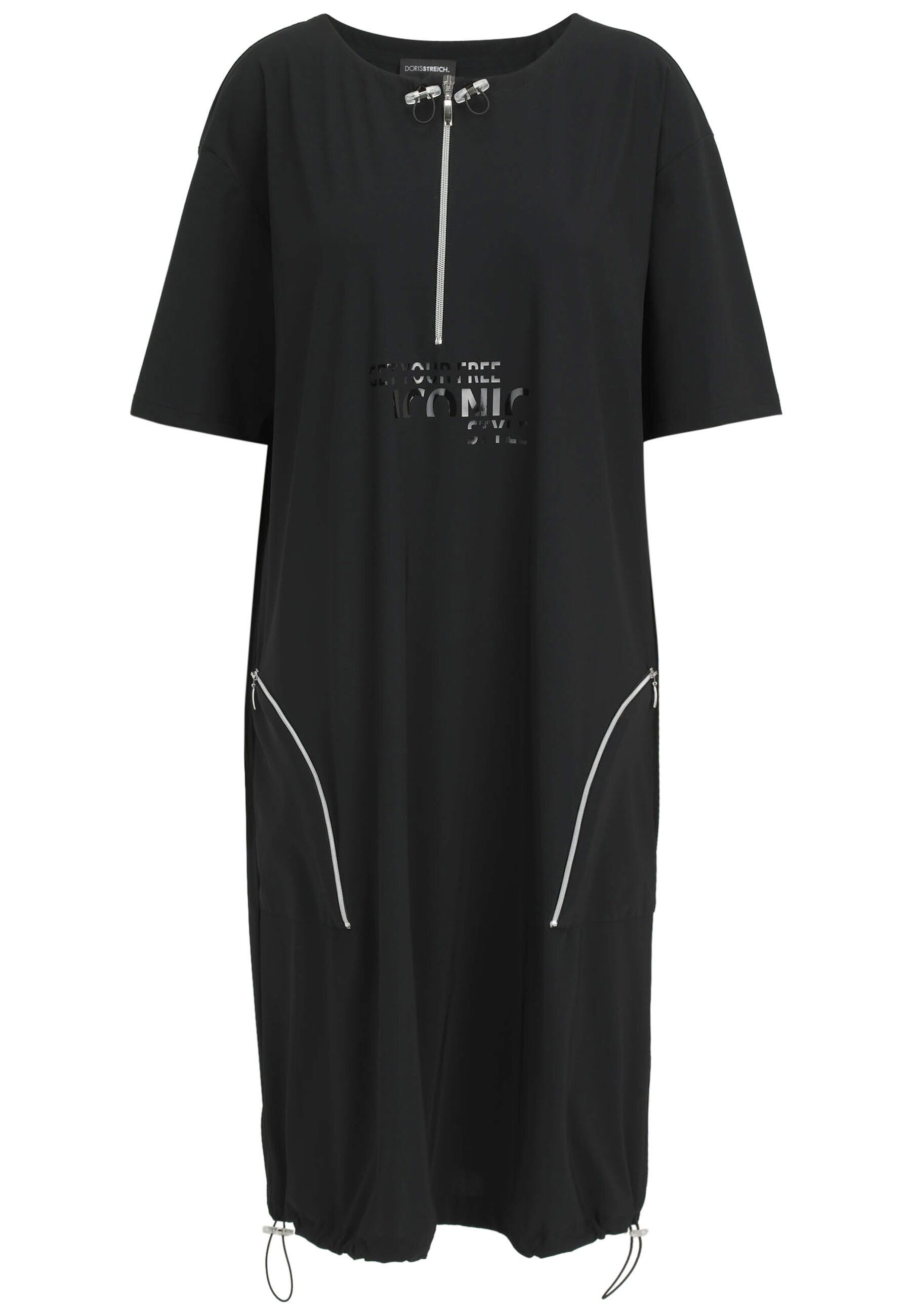 Doris Streich Jerseykleid (1-tlg) mit dekorativ abgerundeten Zippern