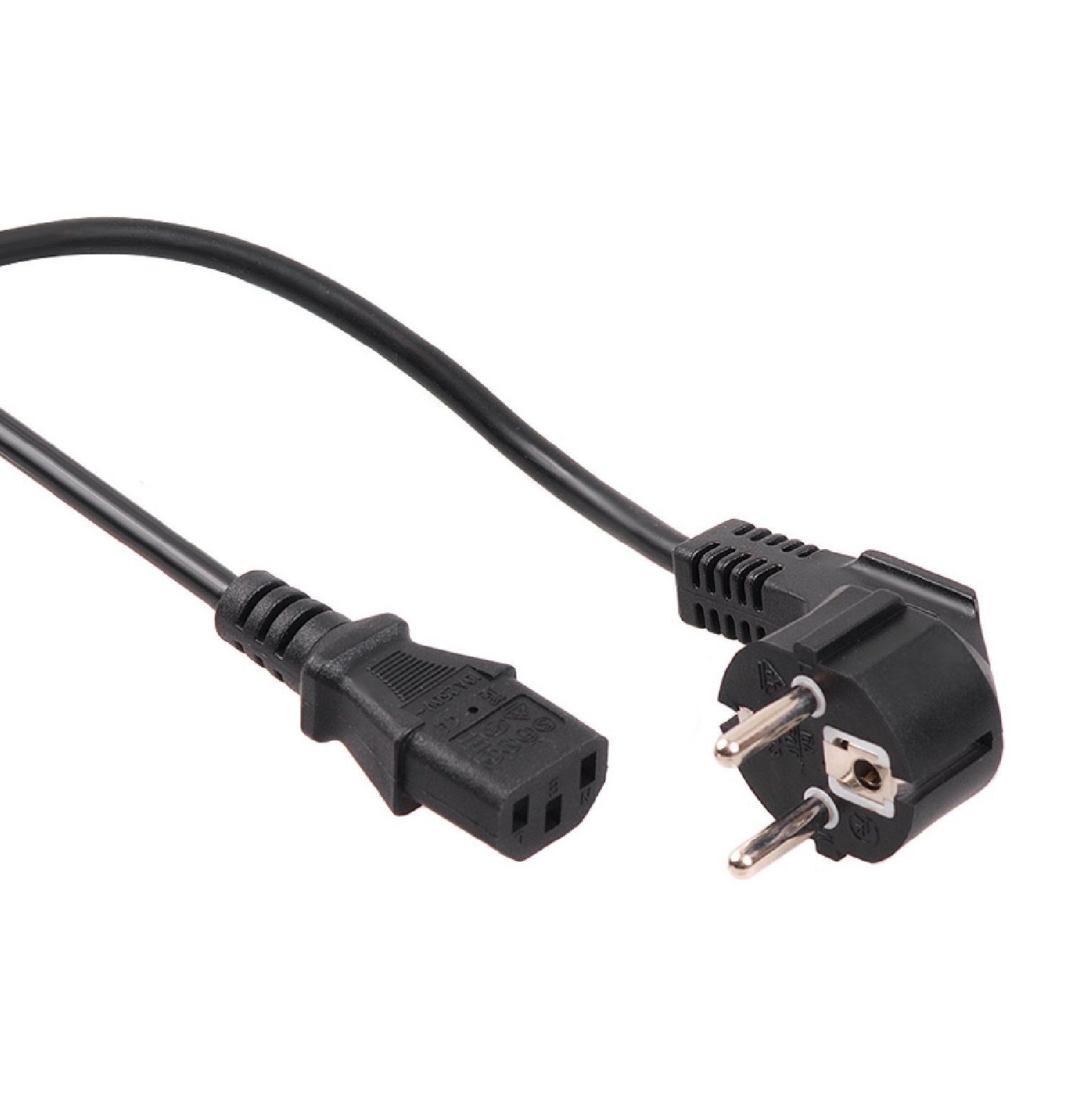 Maclean MCTV-801 Hochwertiges Stromversorgungskabel mit EU-Stecker 5 m Netzkabel, (500 cm), für PCs, Monitore und Elektrogeräte