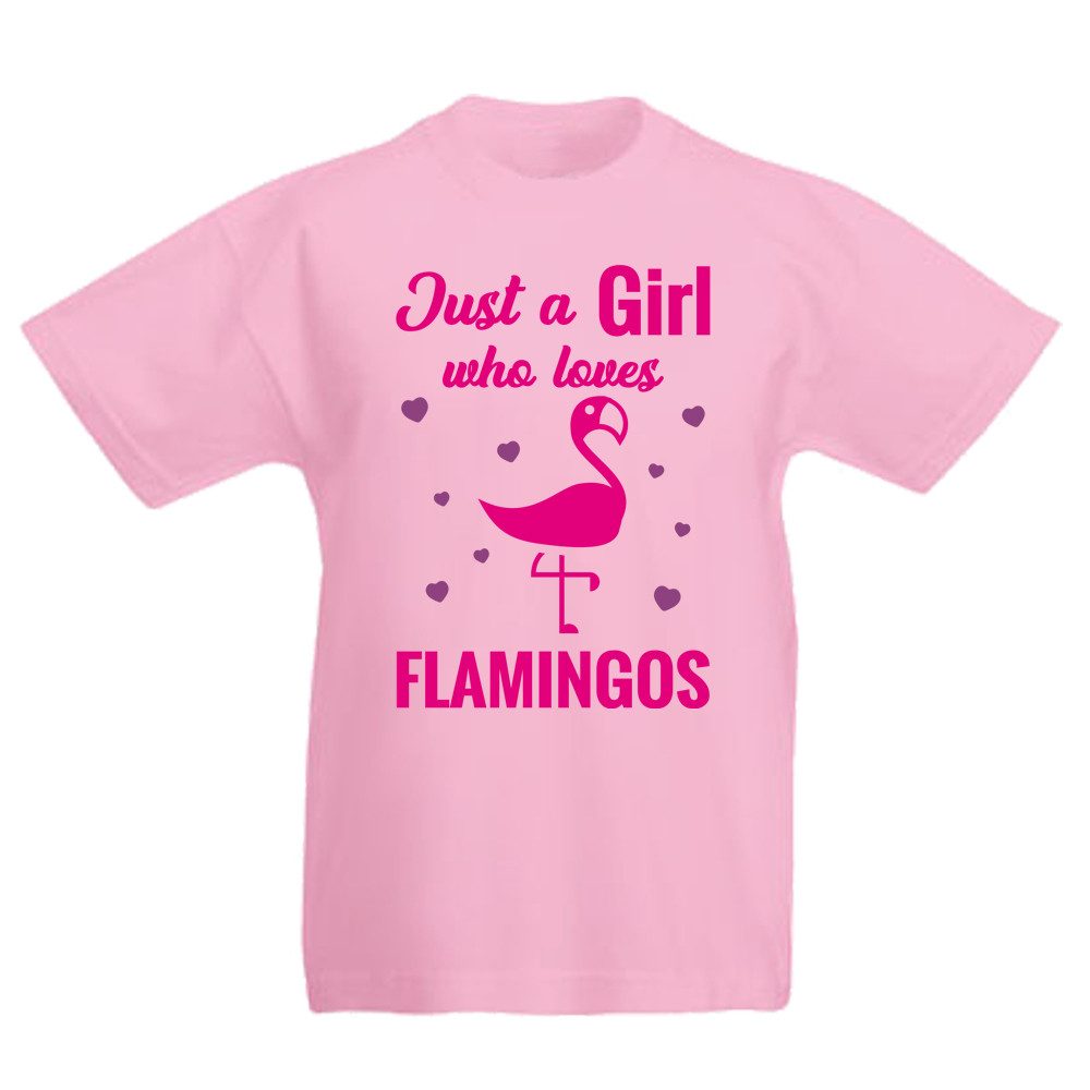 Ggraphics TShirt Just a girl who loves flamingos Kinder TShirt, mit