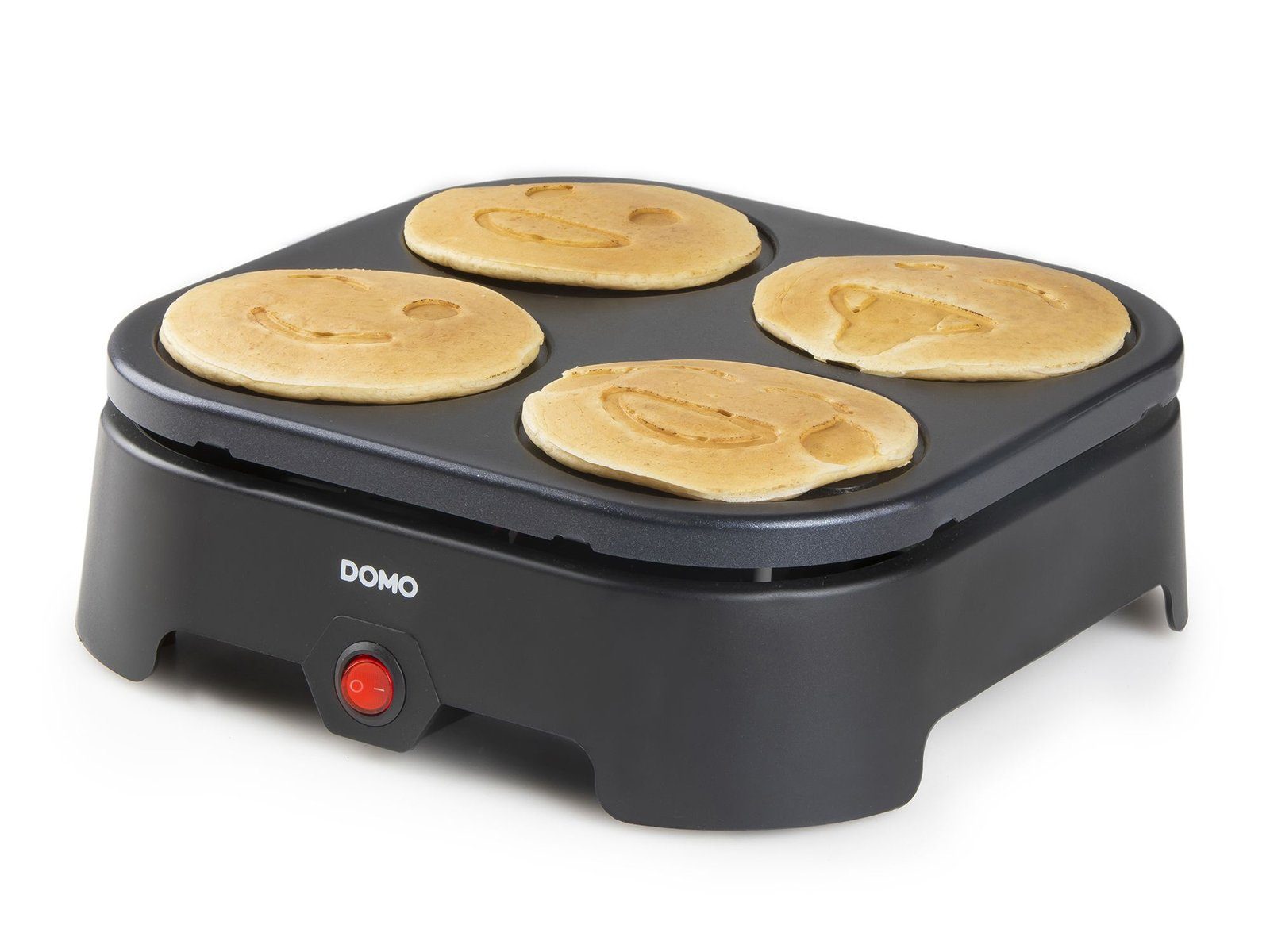 Domo Crêpesmaker, 600 W, Ø 11 cm, Gesichter Backplatte Crepes-Eisen Pancake & Pfannkuchen selber machen