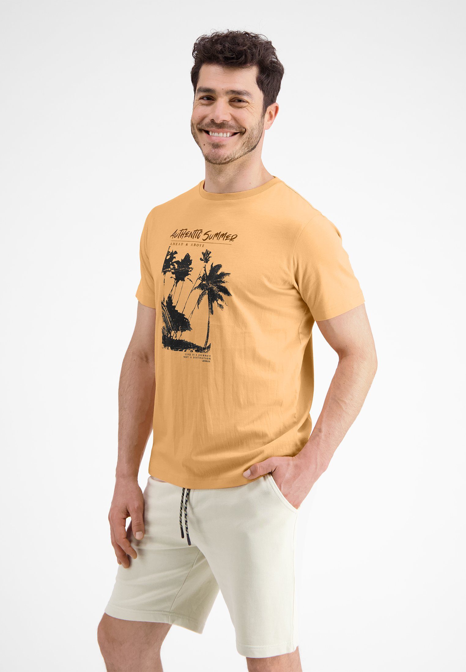 LERROS T-Shirt LERROS T-Shirt mit Frontprint GENTLE PEACH
