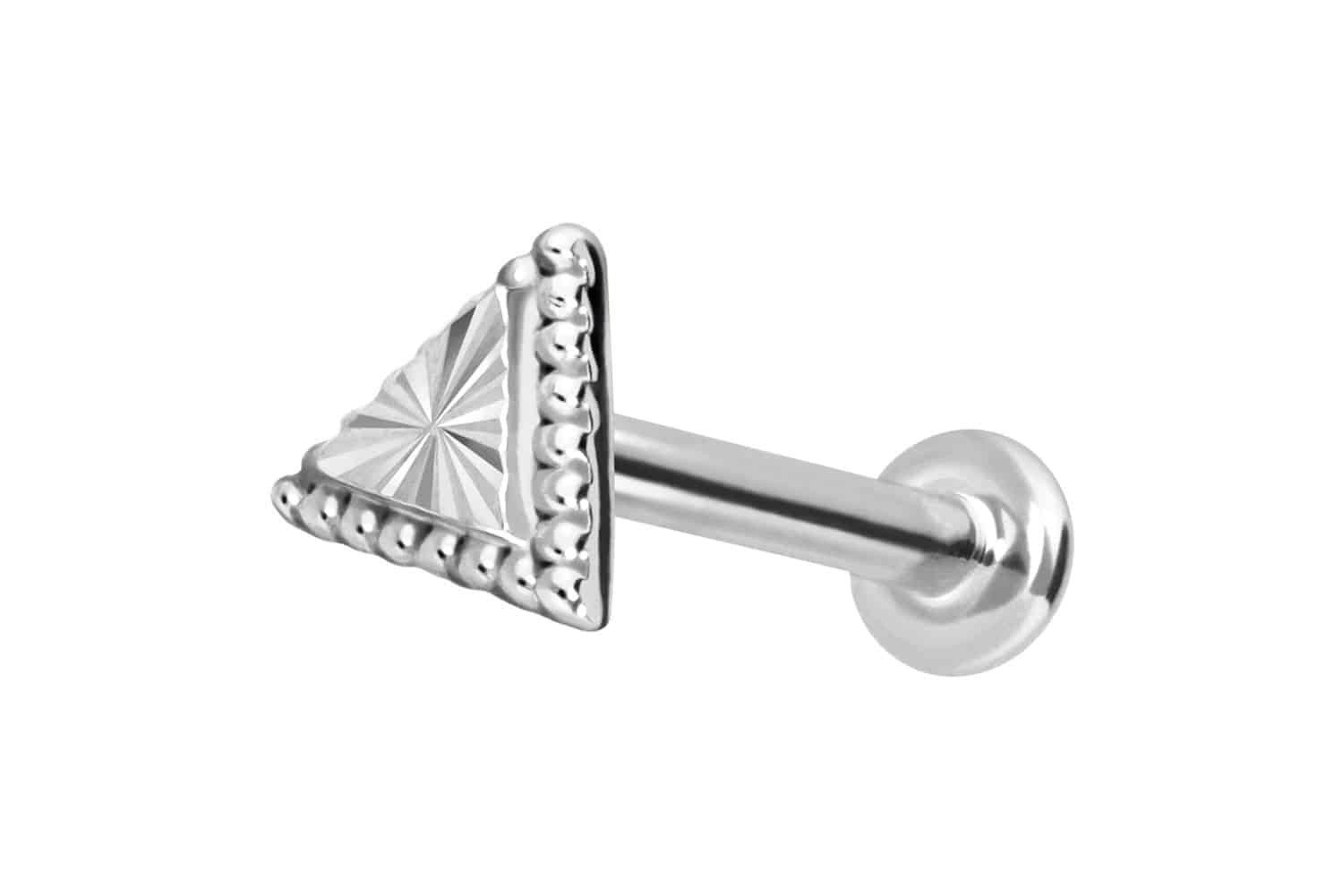 PIERCINGLINE Piercing-Set 14 Karat Gold Labret mit Innengewinde DREIECK (Labrets, 1-tlg)